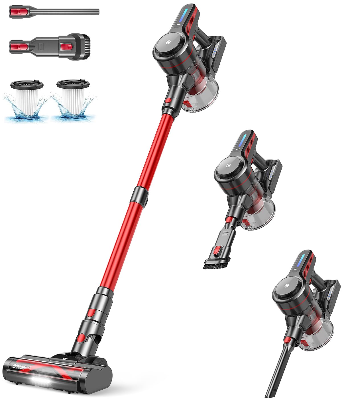 **Powerful Cordless Stick Vacuum Cleaner - 45Min Runtime, 1.5L Dust Cup, Anti-Tangle & 6-in-1 for Hardwood Floors, Carpets & Pet Hair - Ideal for Home Cleaning & Pet Owners**