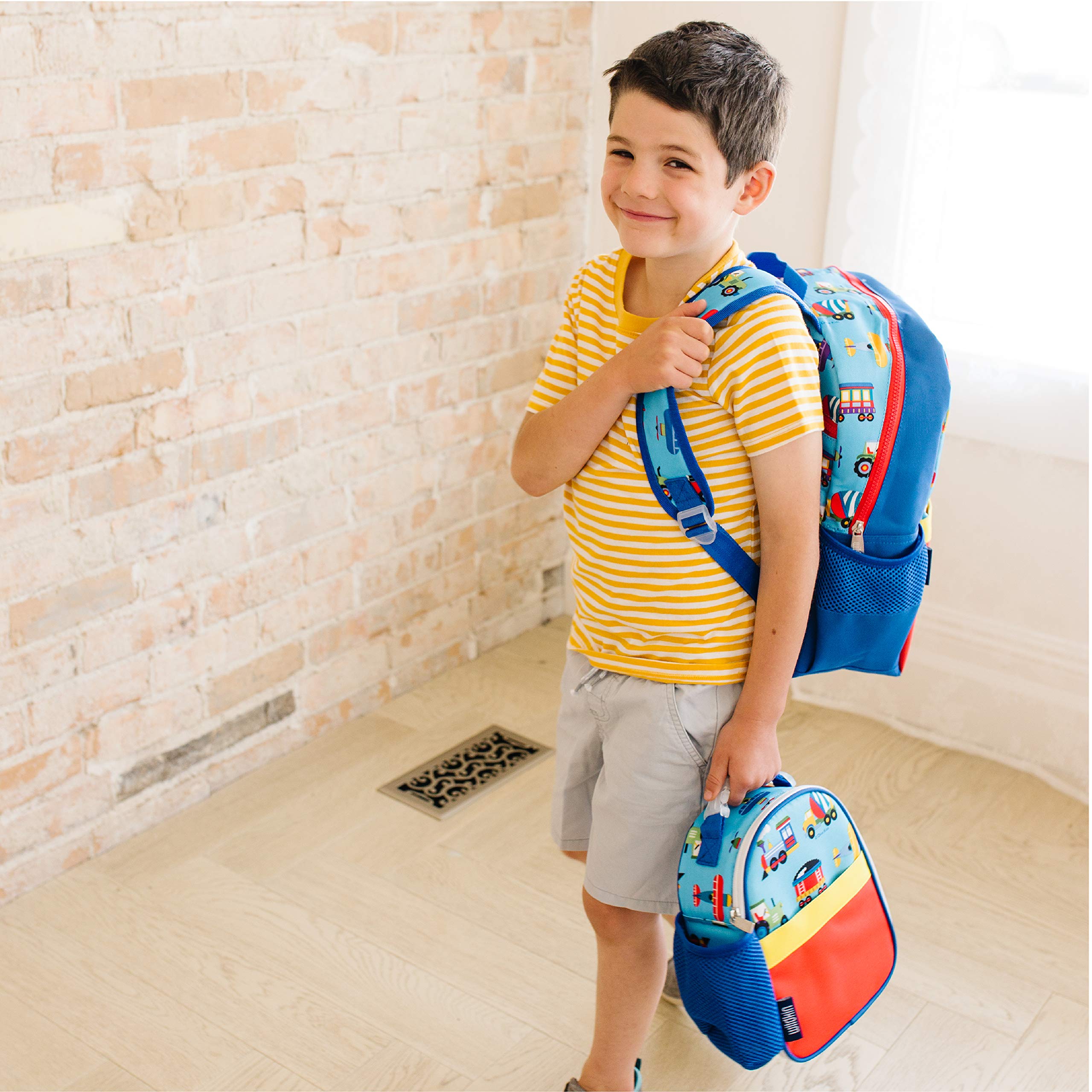 Wildkin Insulated Clip-in Lunch Box for Kids - BPA-Free, Leak-Proof & Durable - Perfect for School Lunches, Travel Snacks & Outdoor Activities (Trains, Planes & Trucks Design)