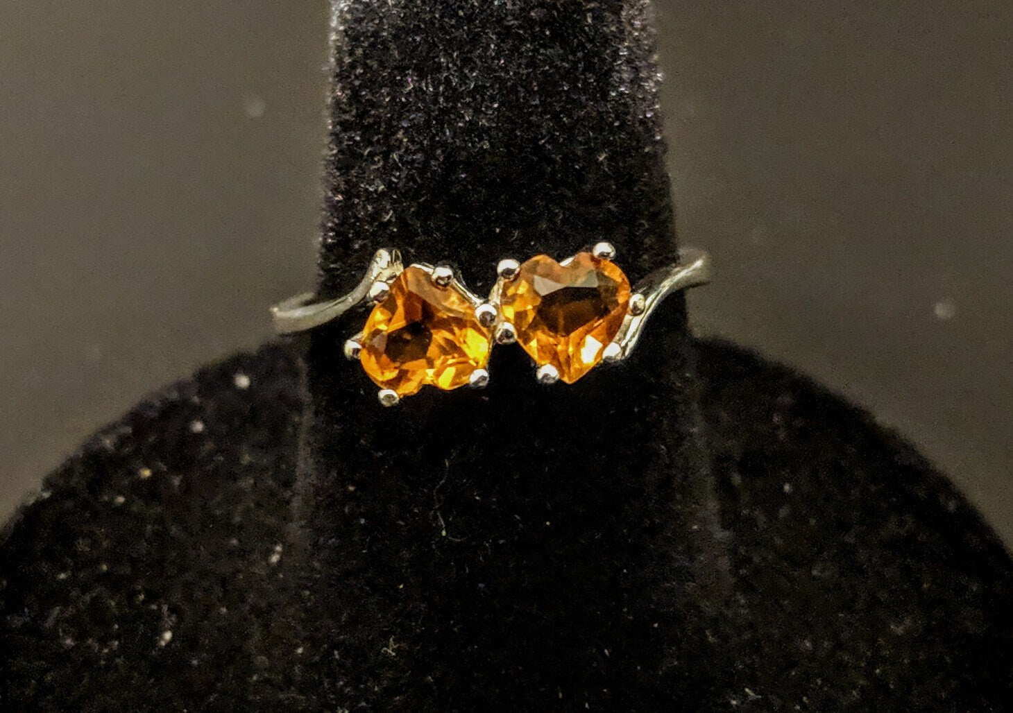 Double Heart Cut Natural Gemstone Sterling Silver Ring - Citrine, Garnet, Peridot, Topaz, Amethyst | Birthstone Jewelry, Romantic Gift for Her | Perfect for Valentine's Day, Anniversary & Special Occasions