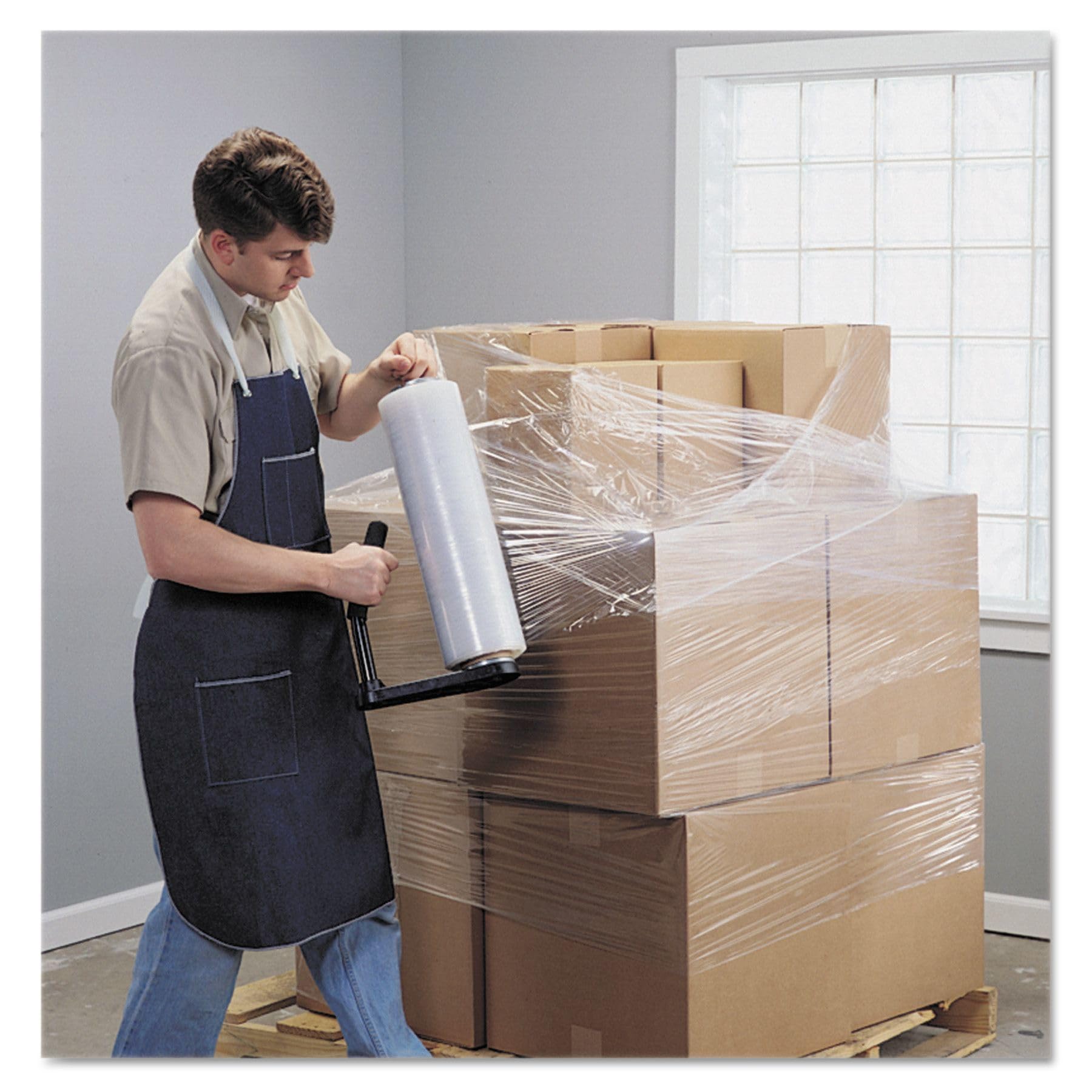 Universal 89000 Lightweight Adjustable Hand Dispenser for Stretch Film Rolls - Fits 12-Inch to 18-Inch Wide Rolls | Perfect for Warehouse, Shipping & Moving Box Packaging