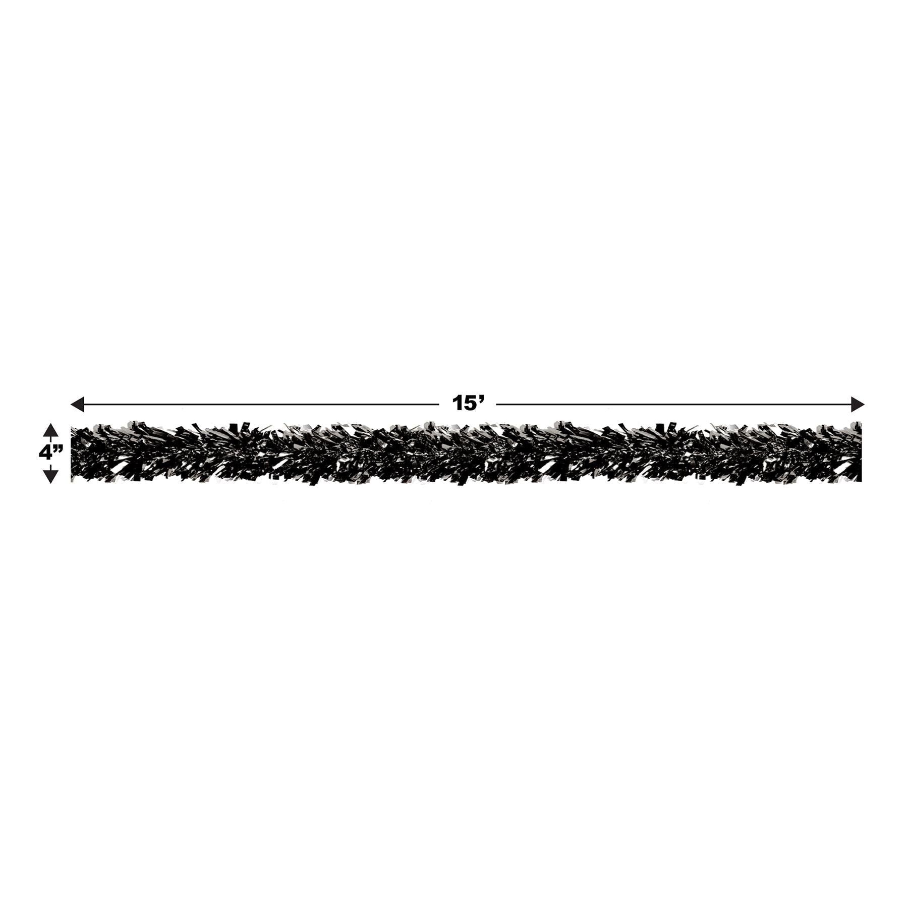 12 Pack Beistle 6-Ply Metallic Party Garland Decorations - Black | Perfect for Birthday, Wedding, Christmas & Holiday Party Decor