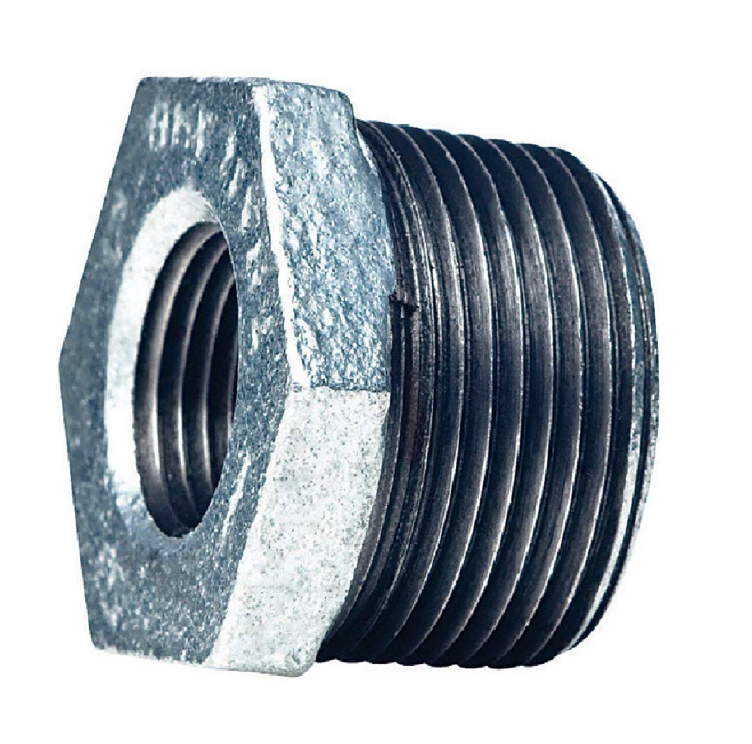 Mueller 511-997BC Galvanized Hex Bushing - Malleable Iron Fitting for Plumbing & Pipe Connections - Perfect for Water Supply Lines, HVAC Systems & Industrial Applications