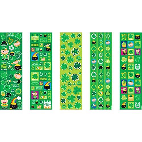 Shamrockin St. Patrick's Day Party Paper Stickers - Green Decorative Paper Cutouts (10.25
