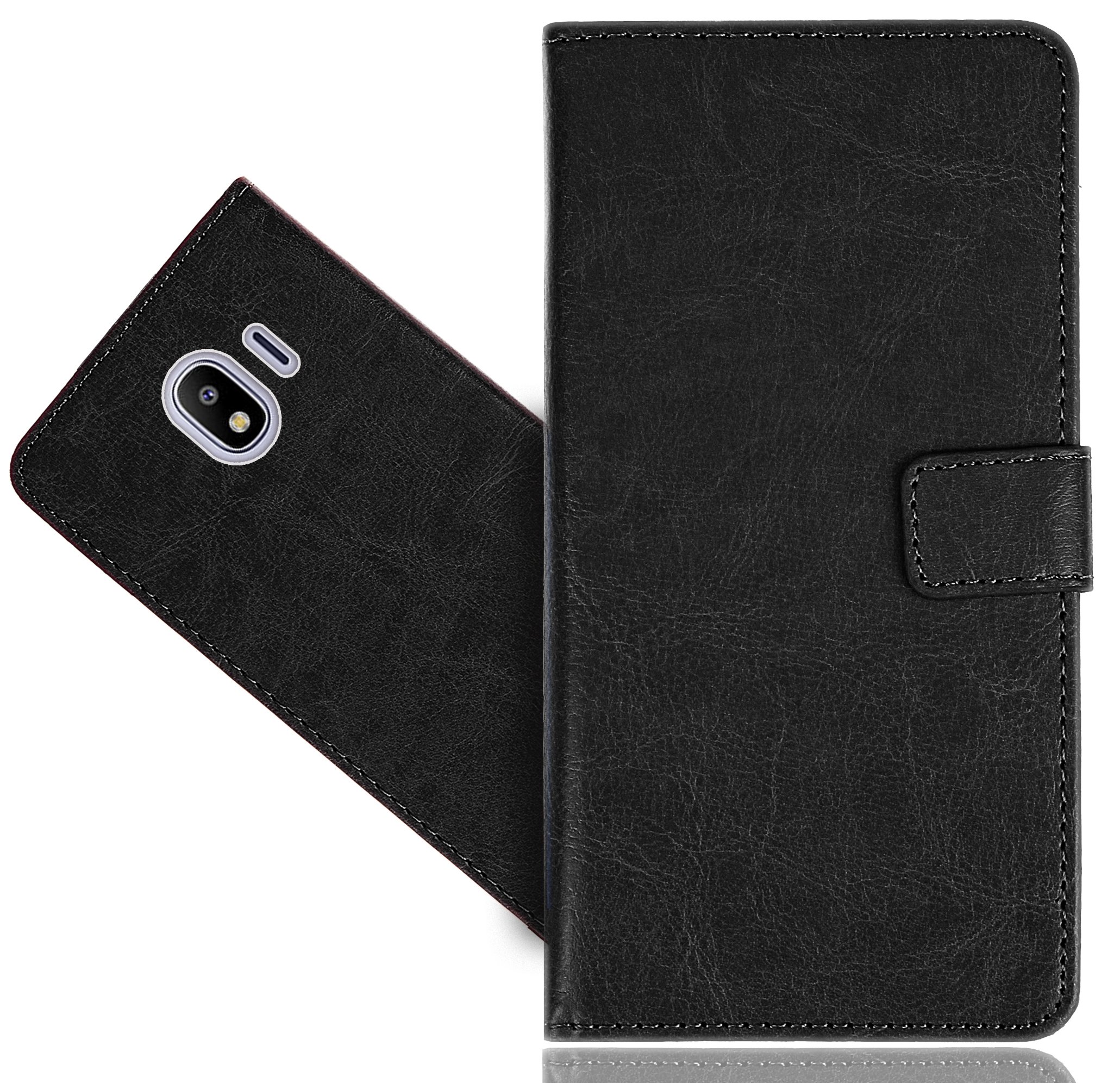Samsung Galaxy J4 (2018) Case - Premium Genuine Leather Wallet Cover with Kickstand | Slim Protective Flip Case for Samsung Galaxy J4 2018 Model | Perfect for Work, Travel & Everyday Use