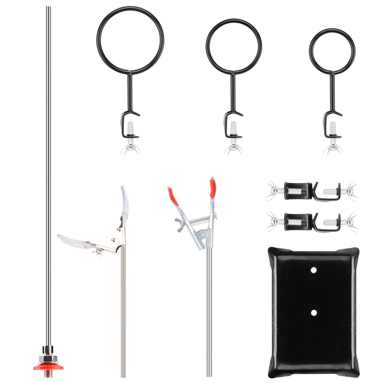 Stonylab 1L Separatory Funnel with PTFE Stopcock & Lab Stand Set - 24/40 Joints, Durable Steel Support for Chemistry Experiments | Perfect for Liquid Extraction, Distillation & Scientific Research in Laboratories