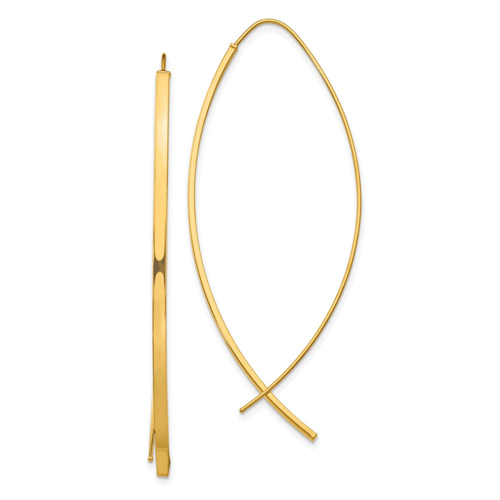 1.75mm Gold Square Tube Wire Threader Earrings TF1324 - Elegant Dangle Earrings for Women, Perfect for Parties, Weddings & Everyday Wear