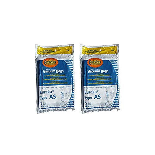 Eureka Upright Vacuum Bags - 3 Pack (6 Bags Total) | 99.7% Micro Filtration | AS Type Generic Replacement | Compatible with Multiple Models | Perfect for Pet Hair, Allergies & Deep Cleaning