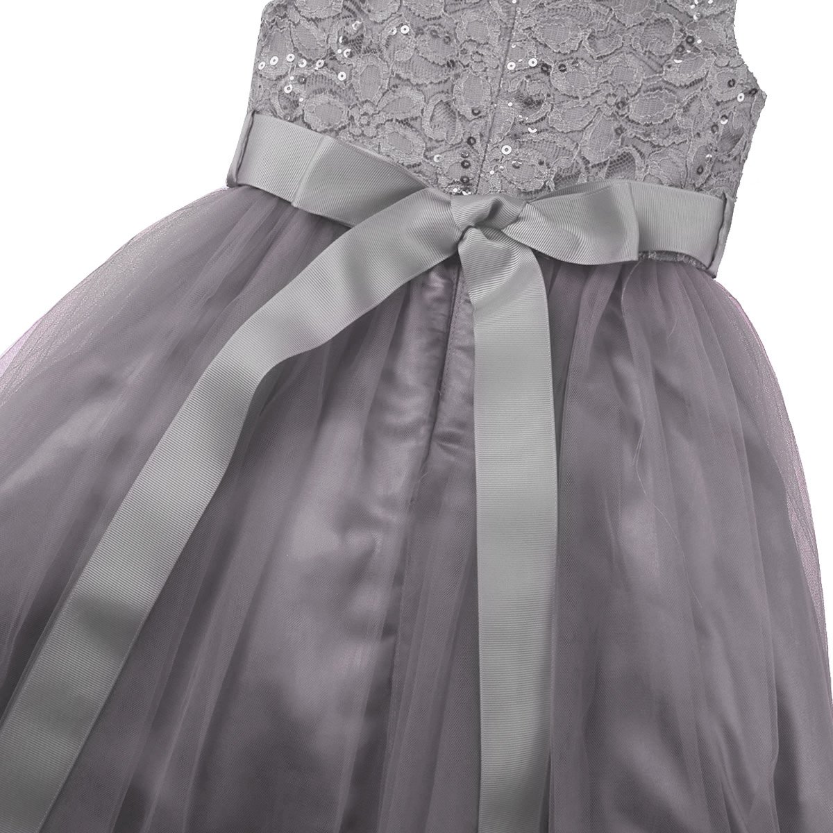 YiZYiF Girls Lace Sequined Flower Girl Dress for Weddings, Bridesmaid, Birthday Party & Formal Occasions - Elegant Princess Gown for Special Events