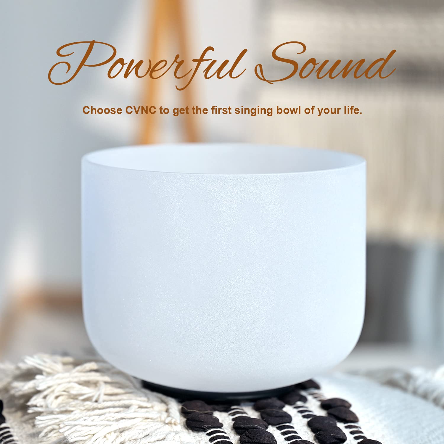 12 Inch B Note Crown Chakra Frosted Quartz Crystal Singing Bowl - Meditation, Yoga & Sound Healing Therapy for Chakra Balancing & Relaxation