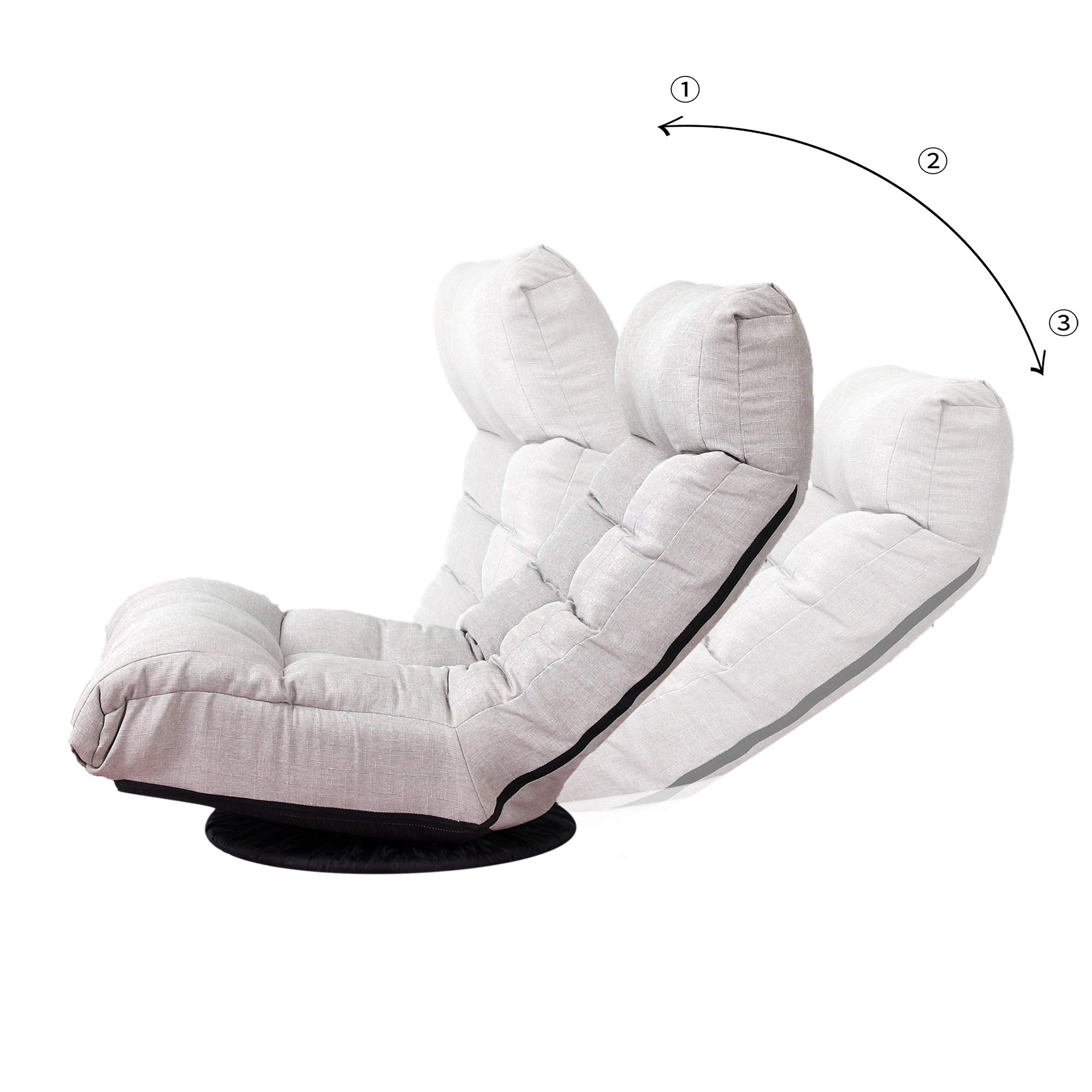 Adjustable Floor Recliner Chair - Japanese Tatami Style Lazy Sofa for Living Room, Balcony & Leisure - Single Seat Floor Sofa with Reclining Back