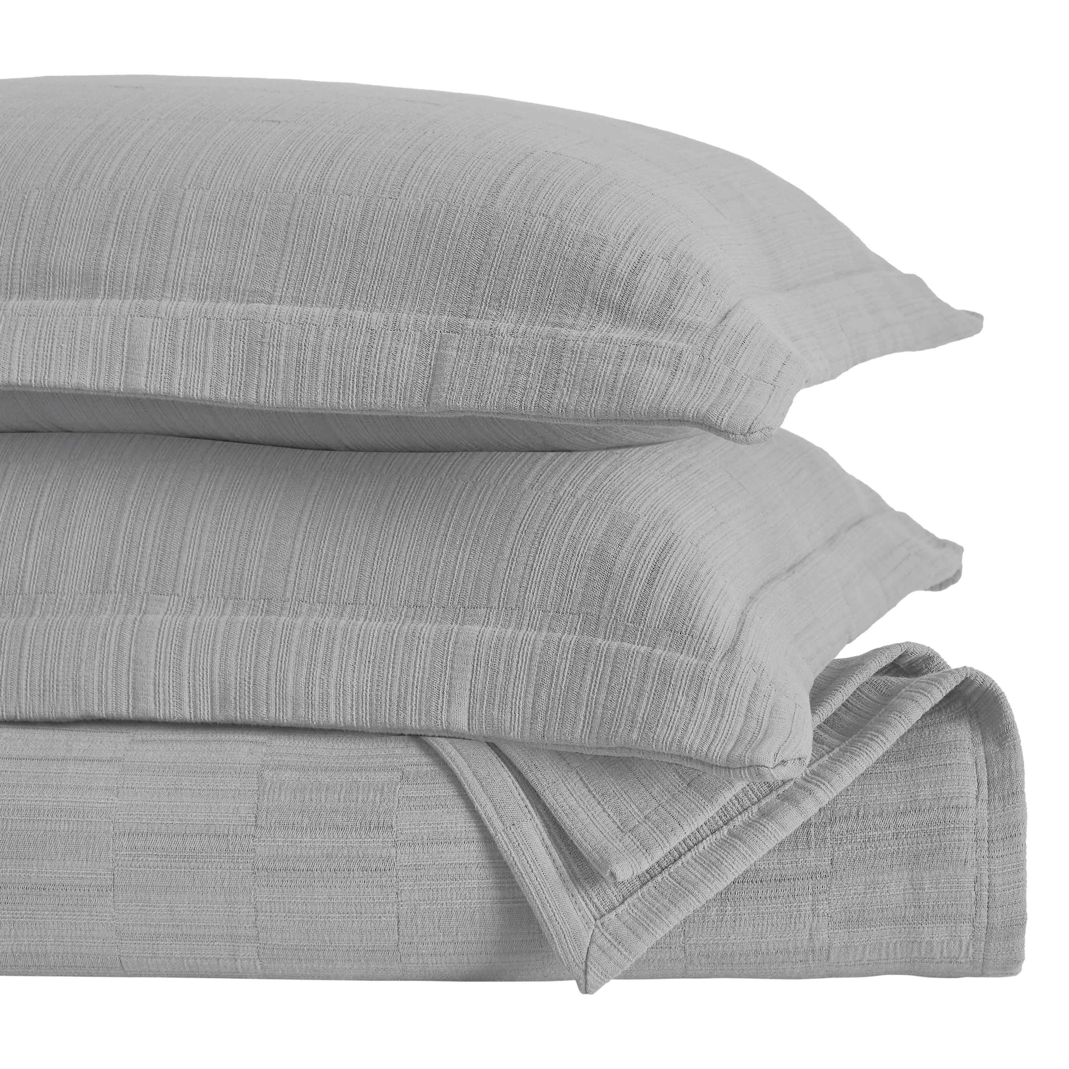 Premium Cotton Matelasse Bedspread Set with Shams - Medium Weight Luxury Bedding for Master Bedroom, Guest Room & Hotel Decor - Soft Textured Quilted Coverlet for Queen/King Size Beds