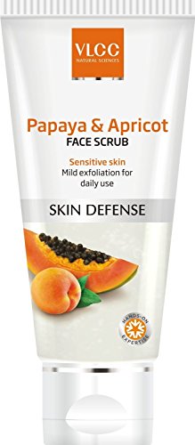 VLCC Papaya & Apricot Face Scrub - Exfoliating & Brightening Facial Cleanser for Glowing Skin | Perfect for Daily Skincare Routine & Acne-Prone Skin