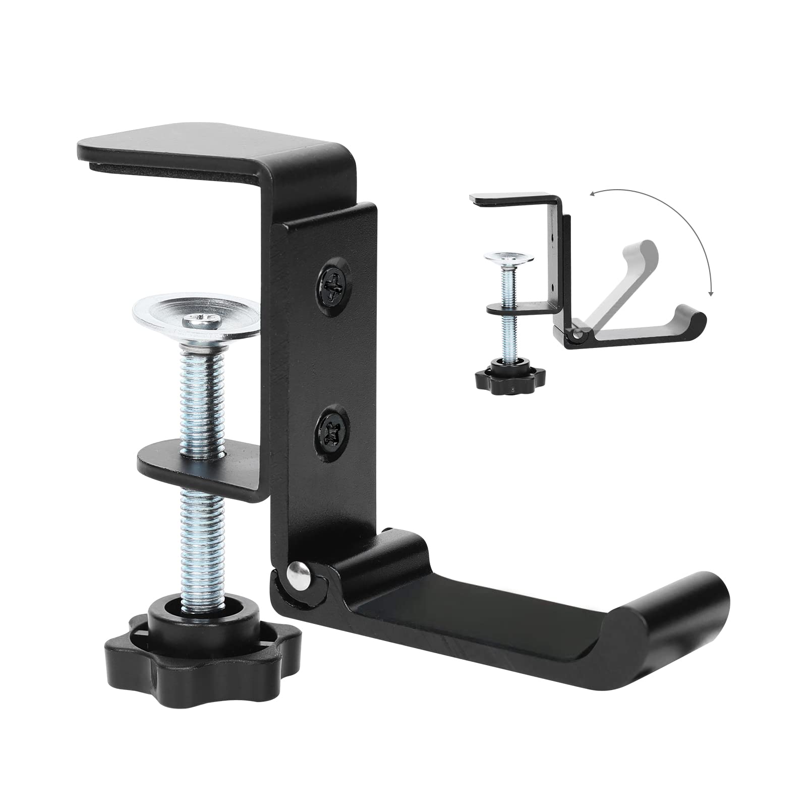 Adjustable Headphone Hook (1 Pack) - Under Desk Gaming Headset Hanger, Universal PC Headphones Stand & Soundbar Mount with Clamp - Perfect for Gaming Setup, Office Organization & Home Audio Systems