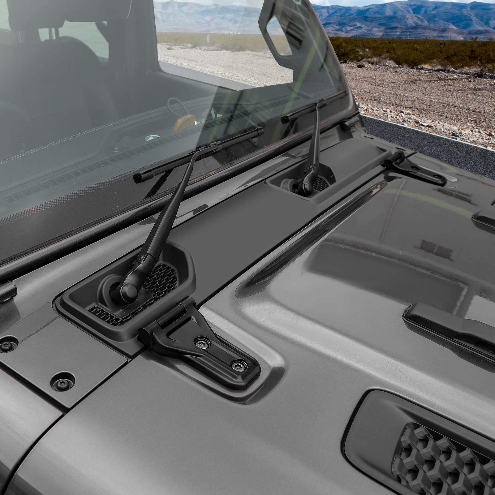 Jeep Wrangler JL JLU & Gladiator JT Hood Hinge Cover (2018-2023) - Matte Black Exterior Accessory Kit | Durable Protection & Stylish Upgrade for Off-Road Adventures & Daily Driving
