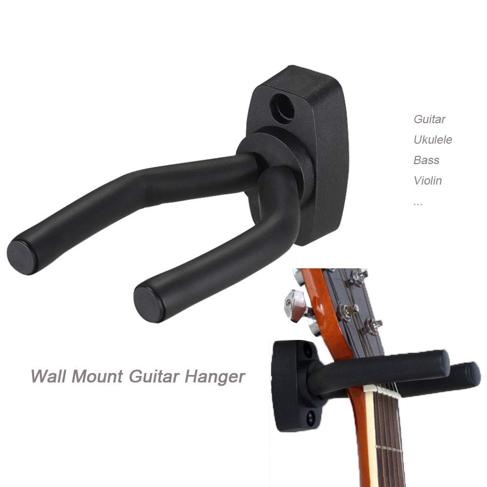 **Guitar Wall Mount Hanger Stand - Heavy Duty Ukulele & Bass Guitar Hook Holder for Secure Display - Perfect for Home, Studio & Music Room Organization**