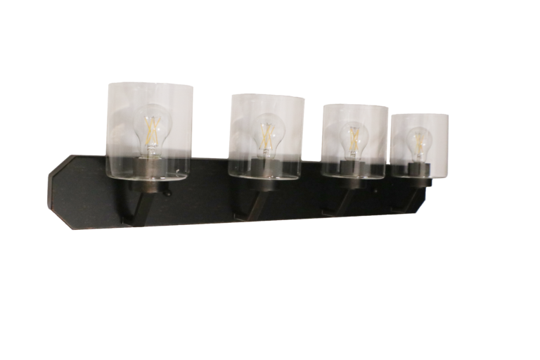 Stylish Piper Bronze & Clear Vanity Light - Modern Bathroom Lighting Fixture for Makeup Vanity, Dressing Room & Powder Room