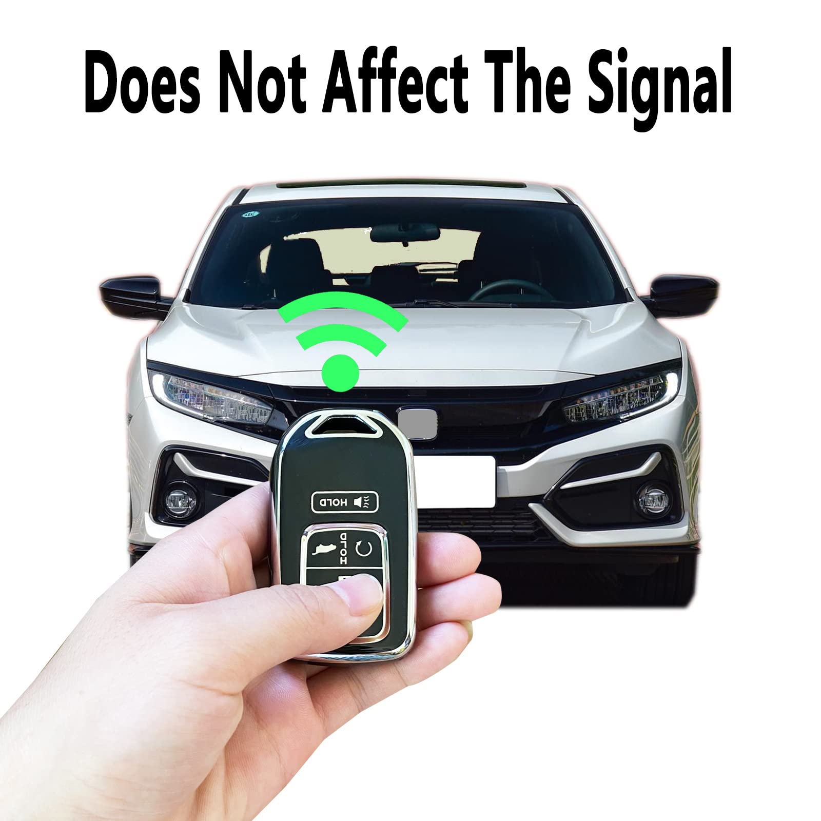Premium Key Fob Case Cover for Honda Accord Civic CR-V HR-V Fit Odyssey Crosstour - Durable Protective Shell Accessories (Black) | Perfect for Everyday Use & Car Key Protection