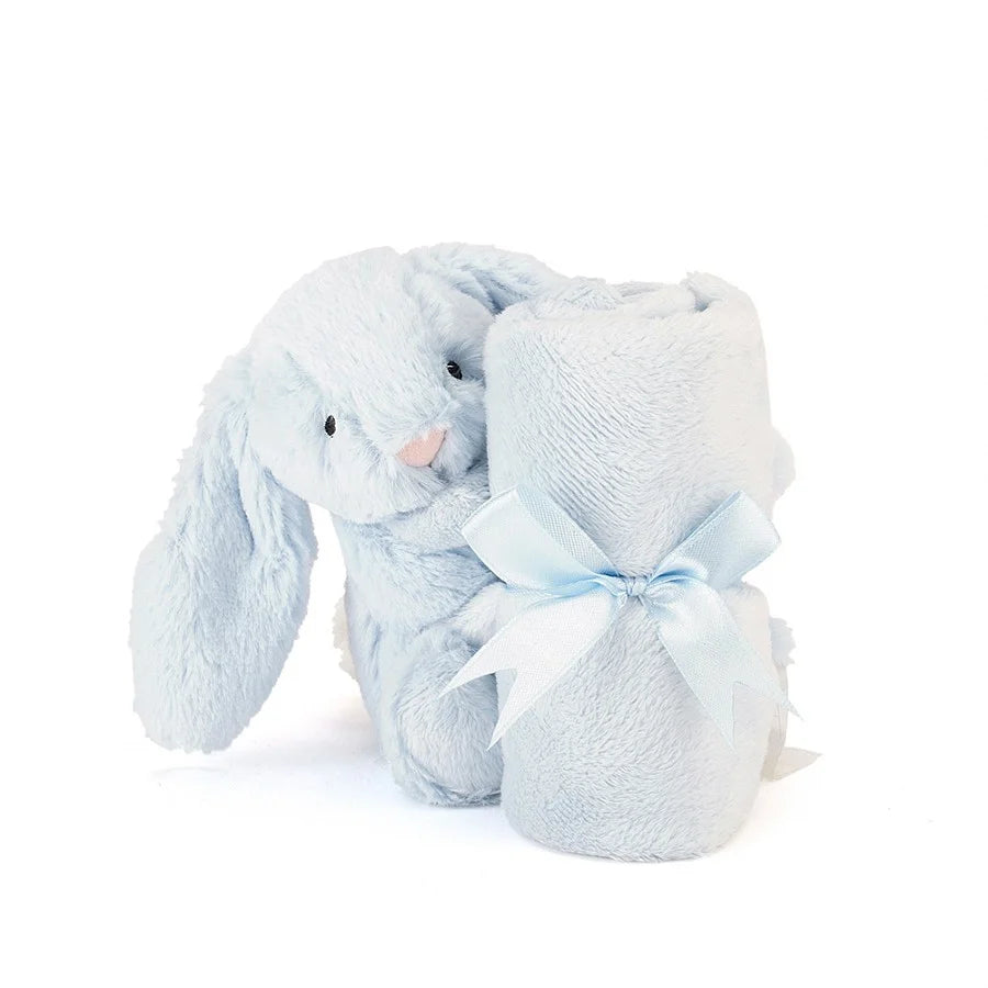 Soft Plush Bashful Blue Bunny Soother - Cute Comfort Toy for Babies & Toddlers - Perfect for Nursery, Bedtime, and Travel