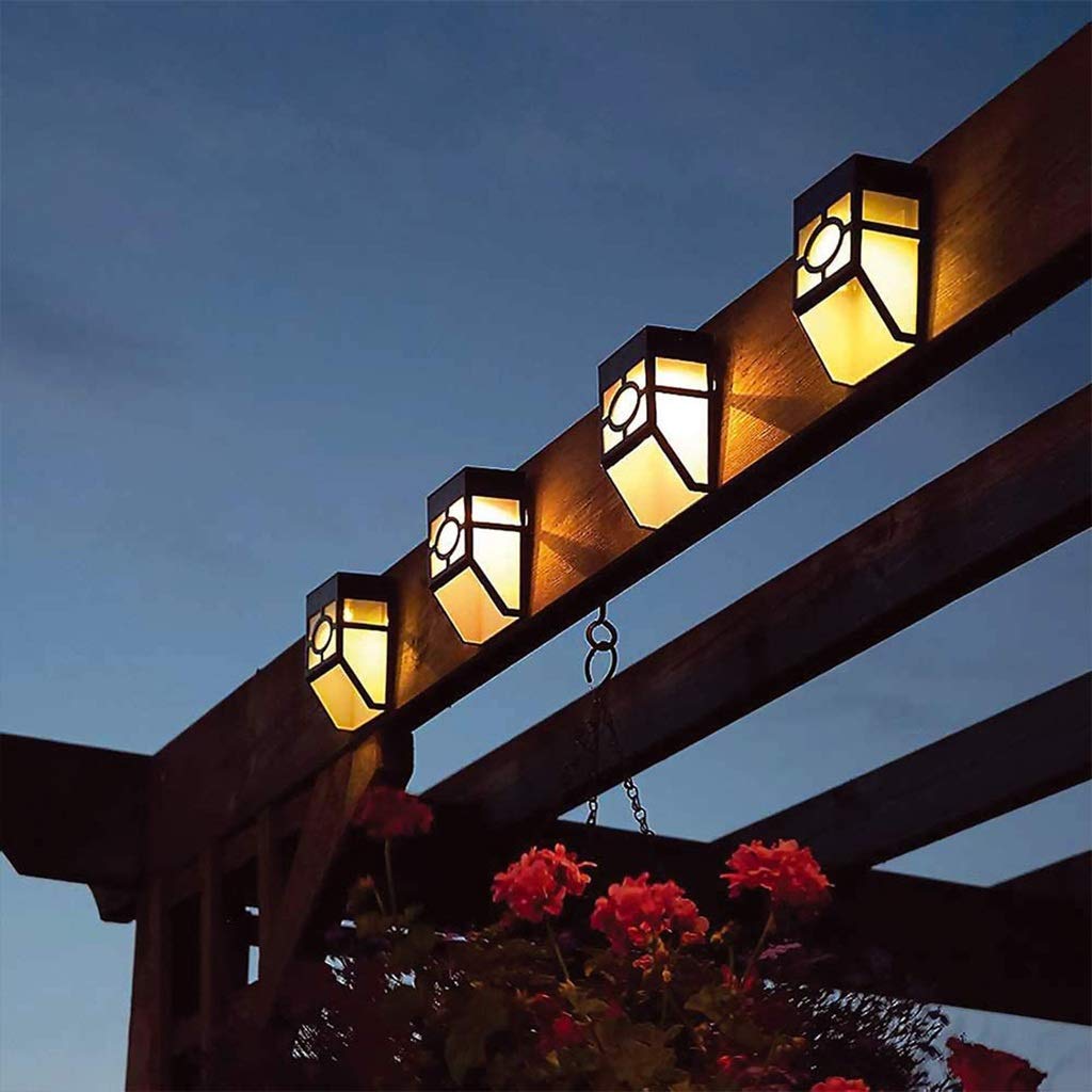 8-Pack Solar Wall Lights Outdoor, Waterproof LED Solar Lights for Deck, Fence, Patio, Front Door, Stairs, Yard & Driveway - Warm White Lighting for Landscape & Home Security