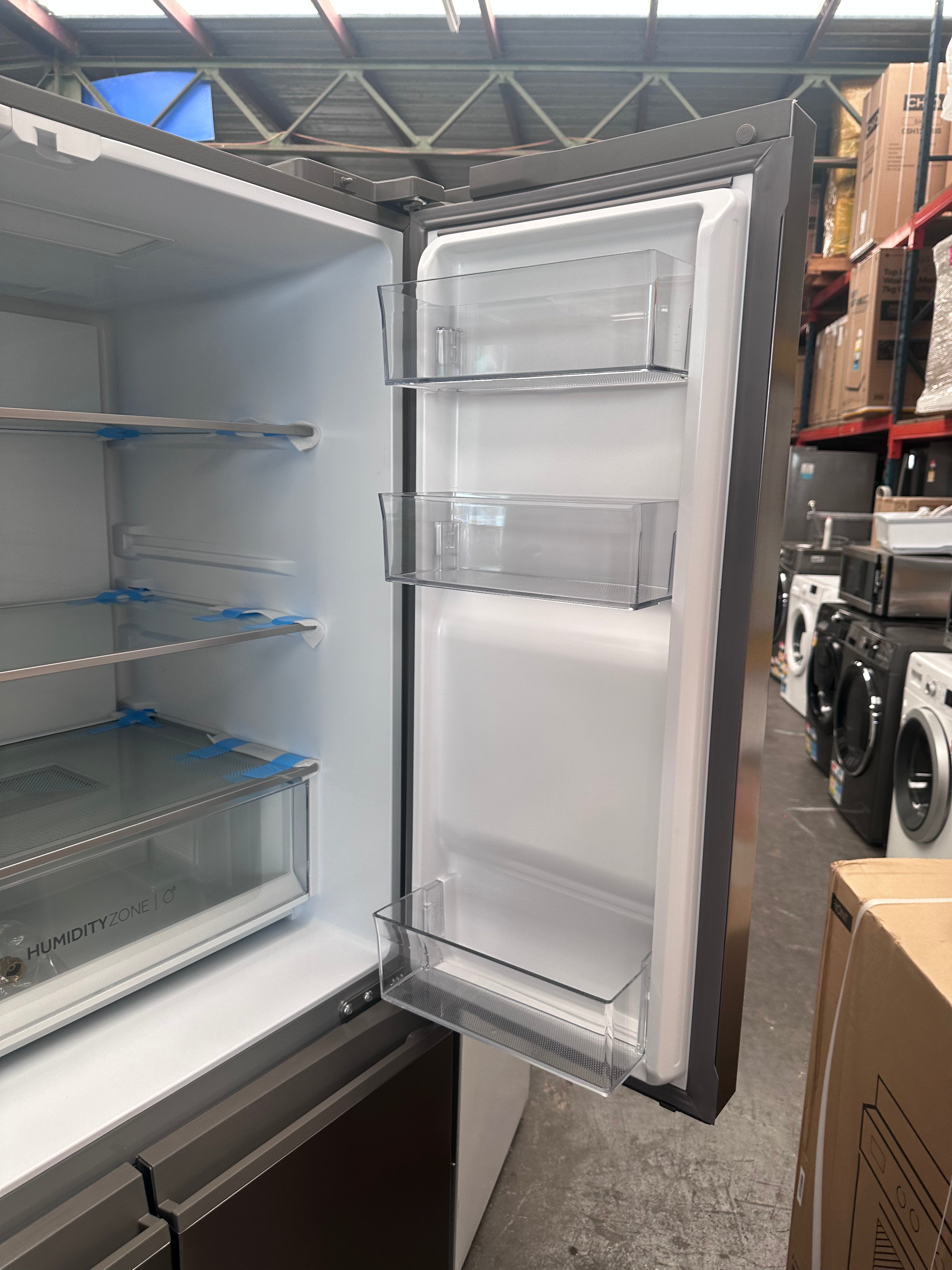 Haier 507L Quad Door Refrigerator Freezer - Stainless Steel Finish, Energy Star Certified (HRF580YPS) - Perfect for Large Families, Entertaining & Modern Kitchens [Factory Second]