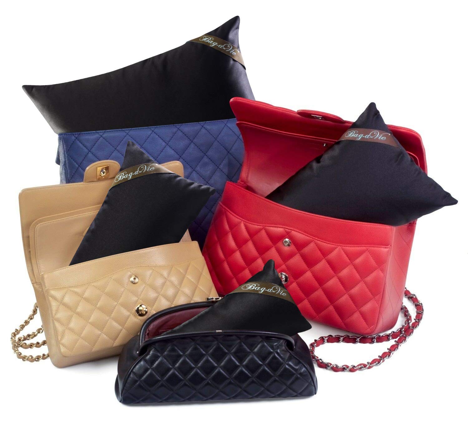 Luxury Purse and Handbag Shapers - Bag-a-Vie Purse Pillow Insert Organizer (4-Pack) | Keep Designer Bags in Perfect Shape for Storage & Travel