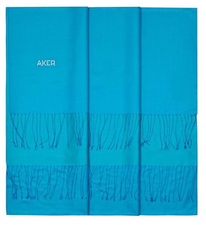 Elegant Turquoise Silk Shawl for Women with Swarovski Crystals - Perfect for Weddings, Parties & Evening Events