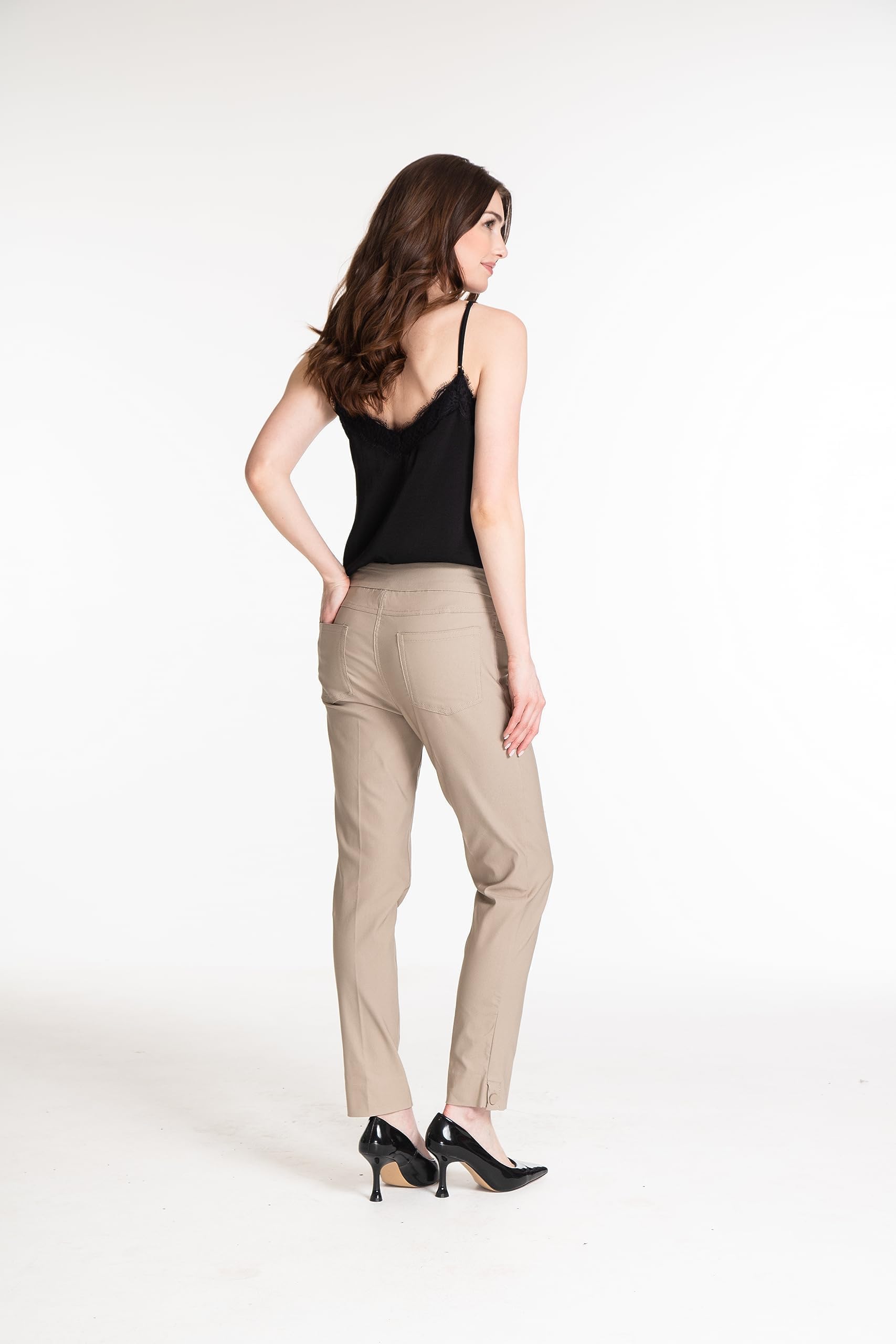 SLIM-SATION Women's Ankle Pants - Stretchy Pull-On for Work & Travel