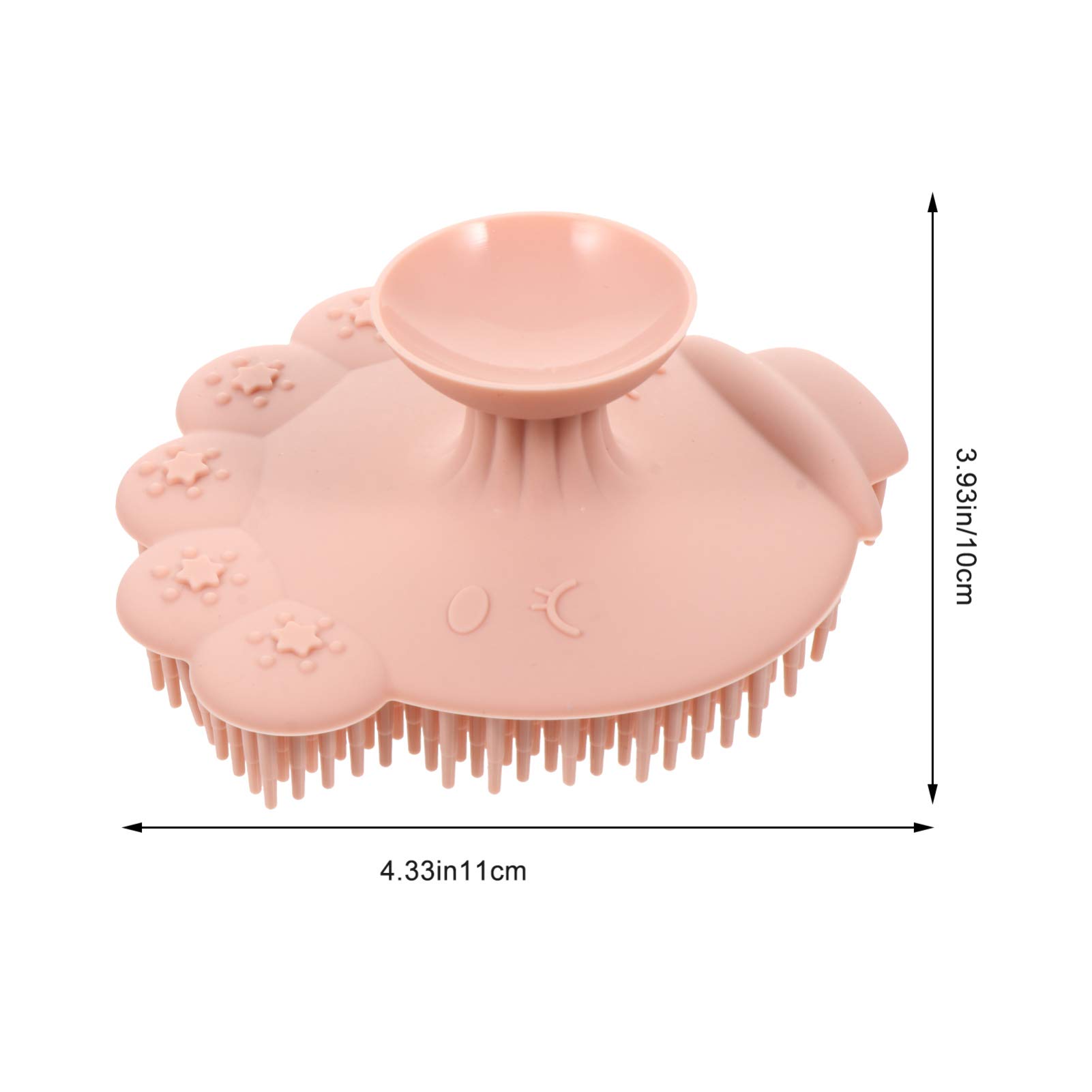 Pink Silicone Scalp Massager Brush - Gentle Shampoo & Scalp Care Brush for Kids & Adults - Perfect for Relaxing Head Massage & Hair Washing at Home or Salon