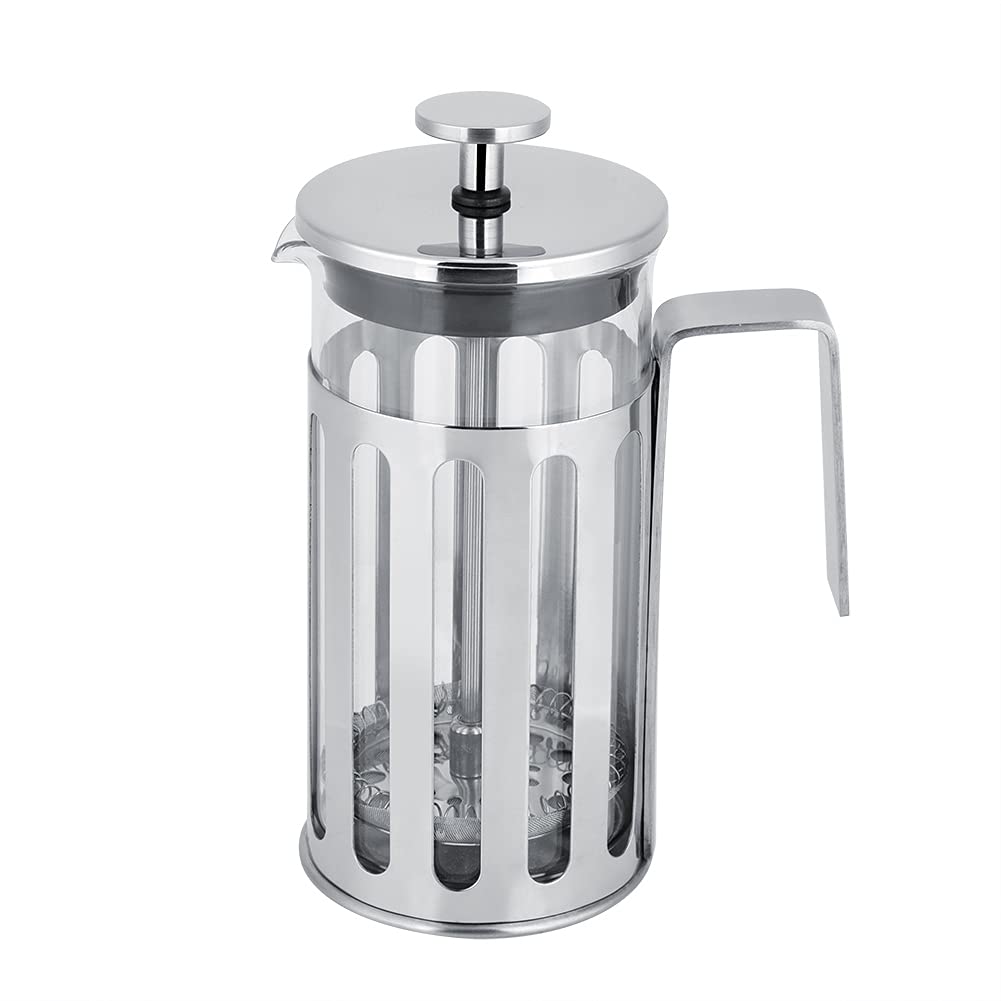 Stainless Steel French Press Coffee Maker - 304 Stainless Steel Lid & Plunger, 350ML Coffee and Tea Infuser for Home, Office, Camping & Gifts - Perfect for Fresh Brewed Coffee, Loose Leaf Tea & Cold Brew