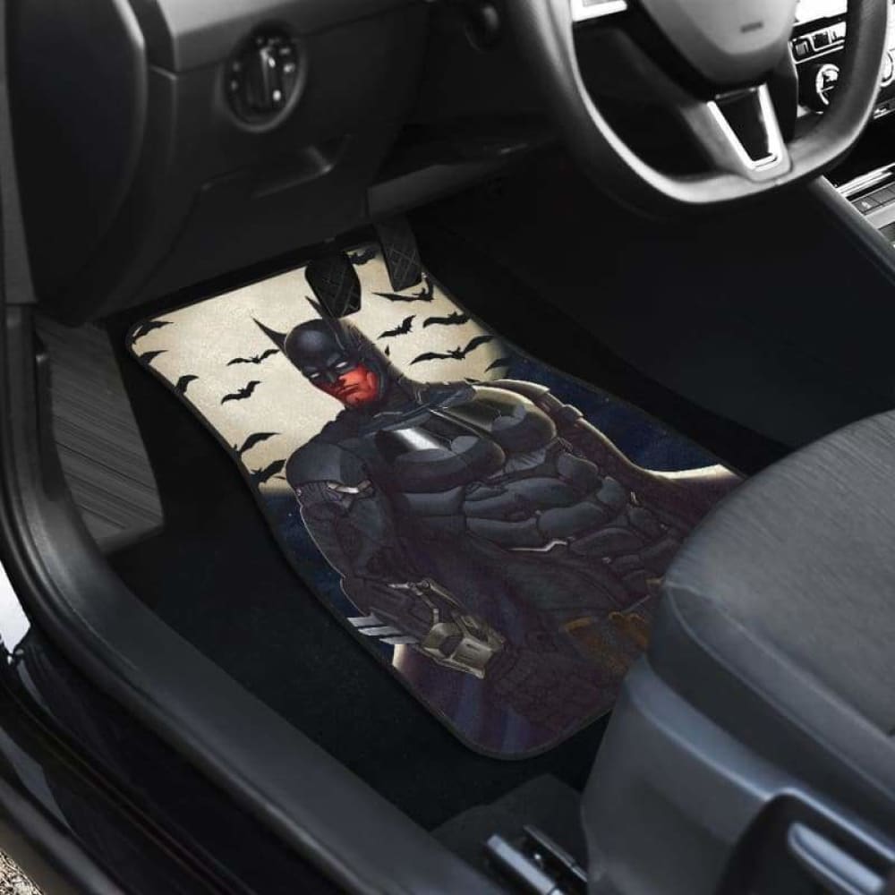 Batman Themed Car Floor Mats - Non-Slip Custom Fit for Cars, SUVs & Trucks - Perfect for Superhero Fans & Batman Collectors - Ideal for Daily Commute, Road Trips & Car Shows