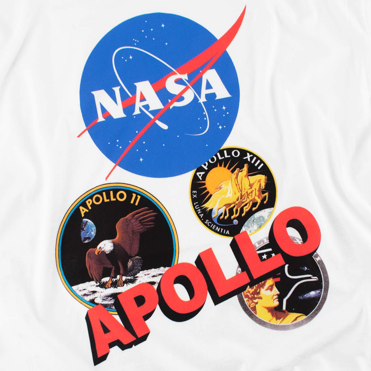 NASA Apollo Mission Patches T-Shirt & Stickers Set - Large Size | Space Enthusiast Gift, Astronaut Fan Apparel, Cosplay & Collectible Merch