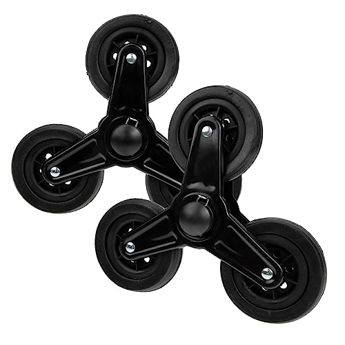 ULTECHNOVO 1 Pair Heavy Duty Shopping Cart Wheels - Replacement Triangle Trolley Wheels for Wheelbarrows, Hand Trucks & Go Carts - Durable Iron Construction with Smooth 360° Rotation - Perfect for Grocery Stores, Warehouses & Home Use