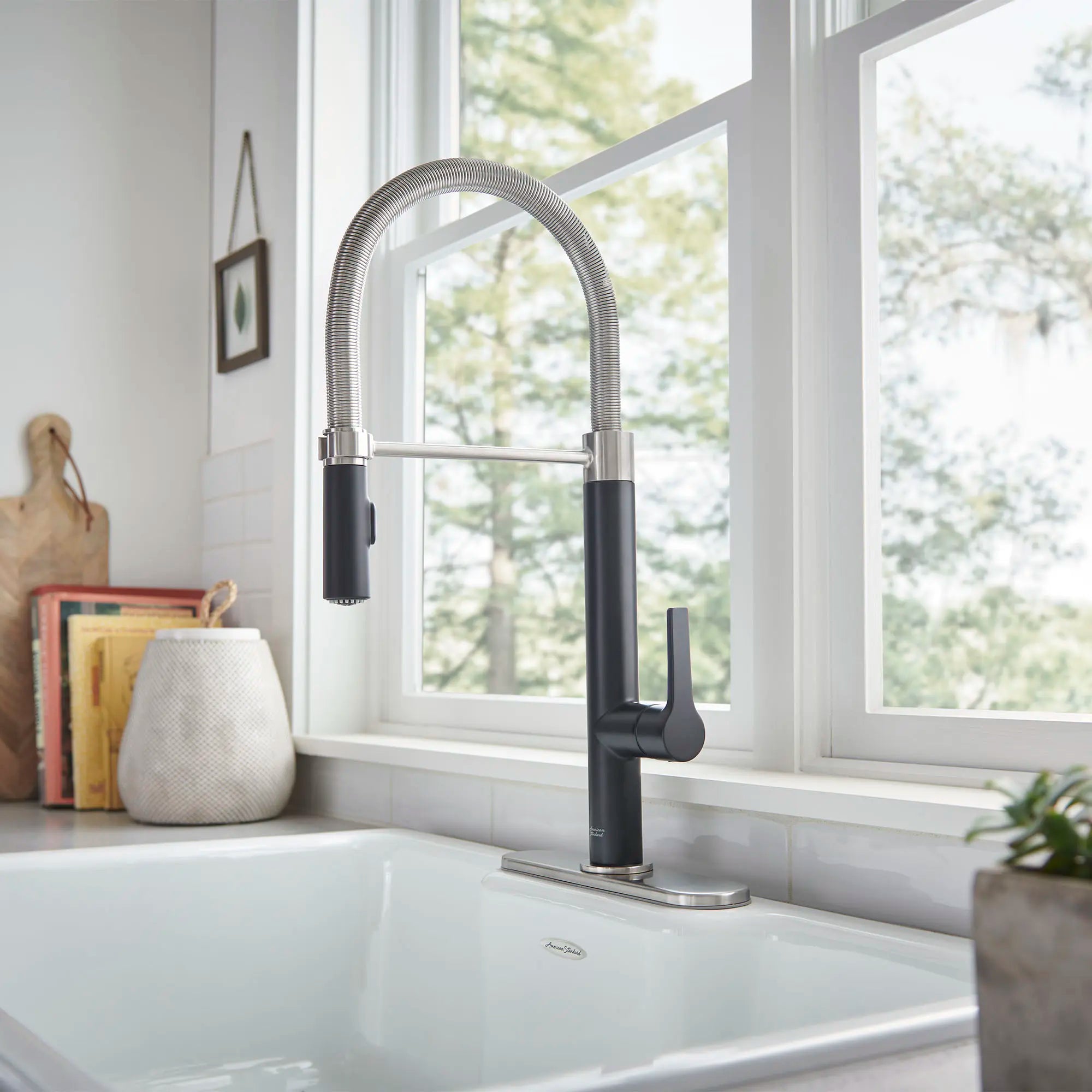Grayson Semi-Professional Single Handle Kitchen Faucet - High Arc Pull Down Sprayer, Brushed Nickel Finish for Modern Home & Restaurant Use