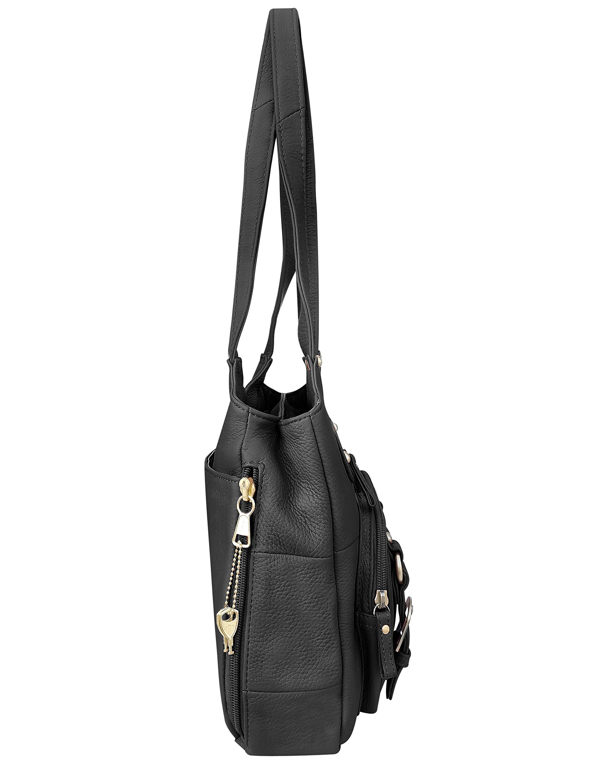 Concealed Carry Purse for Women - Genuine Leather CCW Gun Bag with Locking Security - Ambidextrous Left & Right Hand Draw - Perfect for Everyday Carry, Travel & Personal Protection