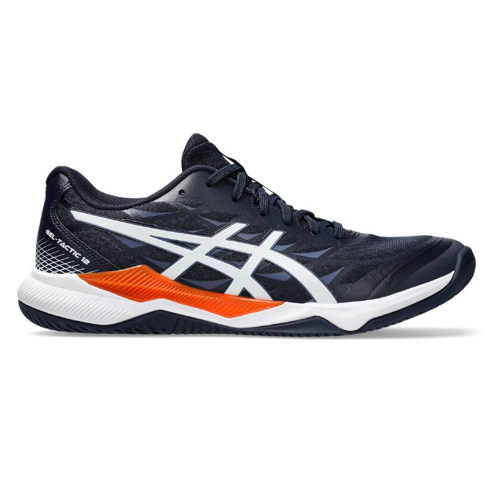 ASICS Gel Tactic 12 Men's Volleyball Shoes - Indoor Court Shoes for Badminton, Squash & Tennis - Lightweight & Supportive Athletic Shoes (Midnight/White) - Perfect for Gym Training & Competitive Sports