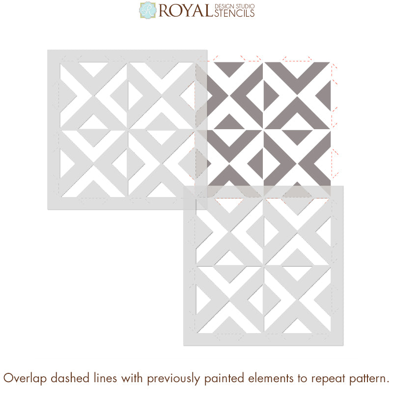 All The Angles Moroccan Wall Stencil Kit - DIY Home Decor Painting Template for Living Room, Bedroom & Nursery - Geometric Arabesque Design for Walls, Furniture & Crafts