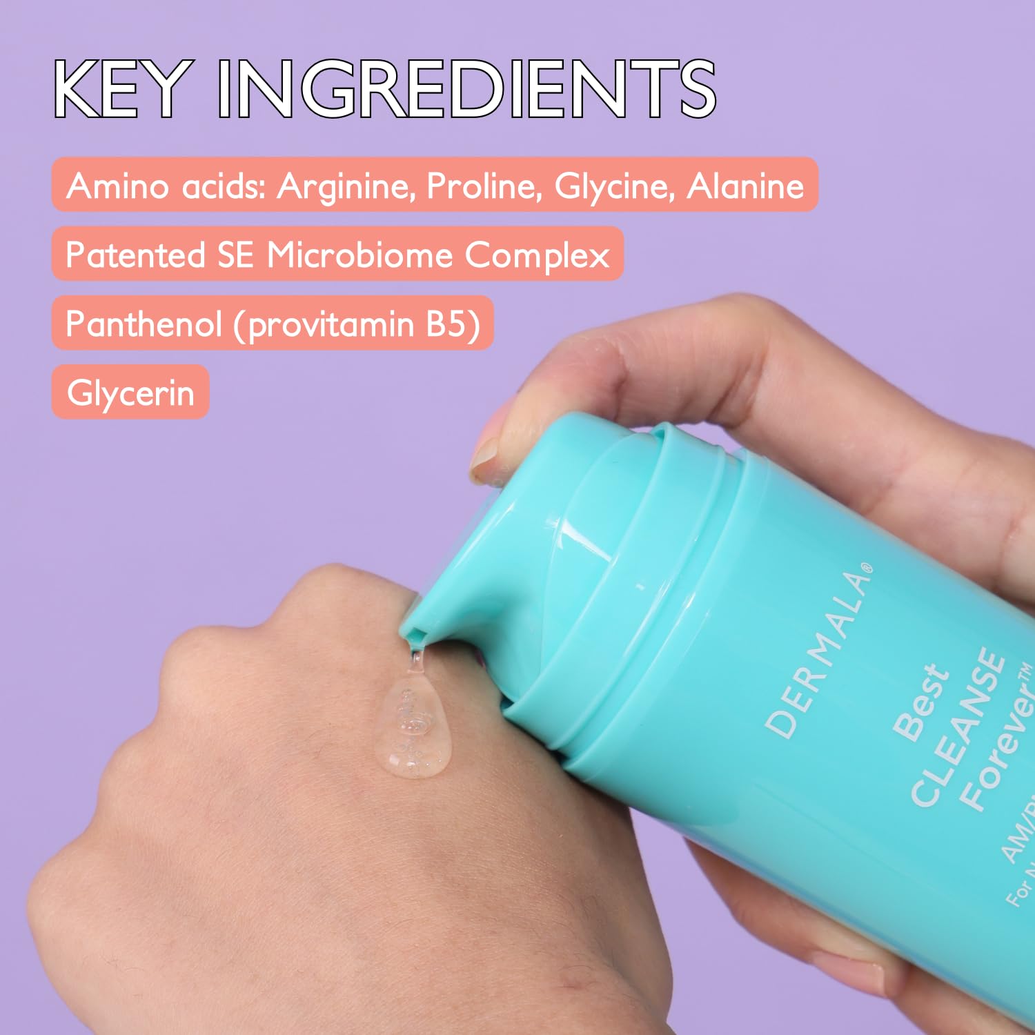 Dermala FOBO CLEANSE AM/PM Facial Cleanser - Natural, Gentle, pH Balanced Face Wash for Acne-Prone & Sensitive Skin | Daily Skincare Routine for Clear, Pimple-Free Complexion | Perfect for Morning & Night Use