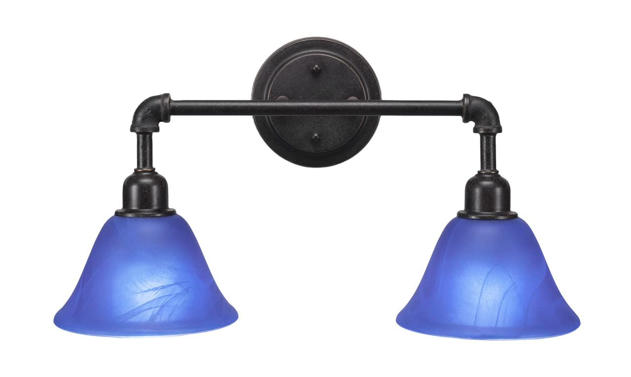 Vintage 2-Light Bathroom Vanity Bar in Dark Granite - Oil Rubbed Bronze Finish (182-DG-4155) | Perfect for Modern Farmhouse, Industrial & Traditional Bathroom Lighting Decor