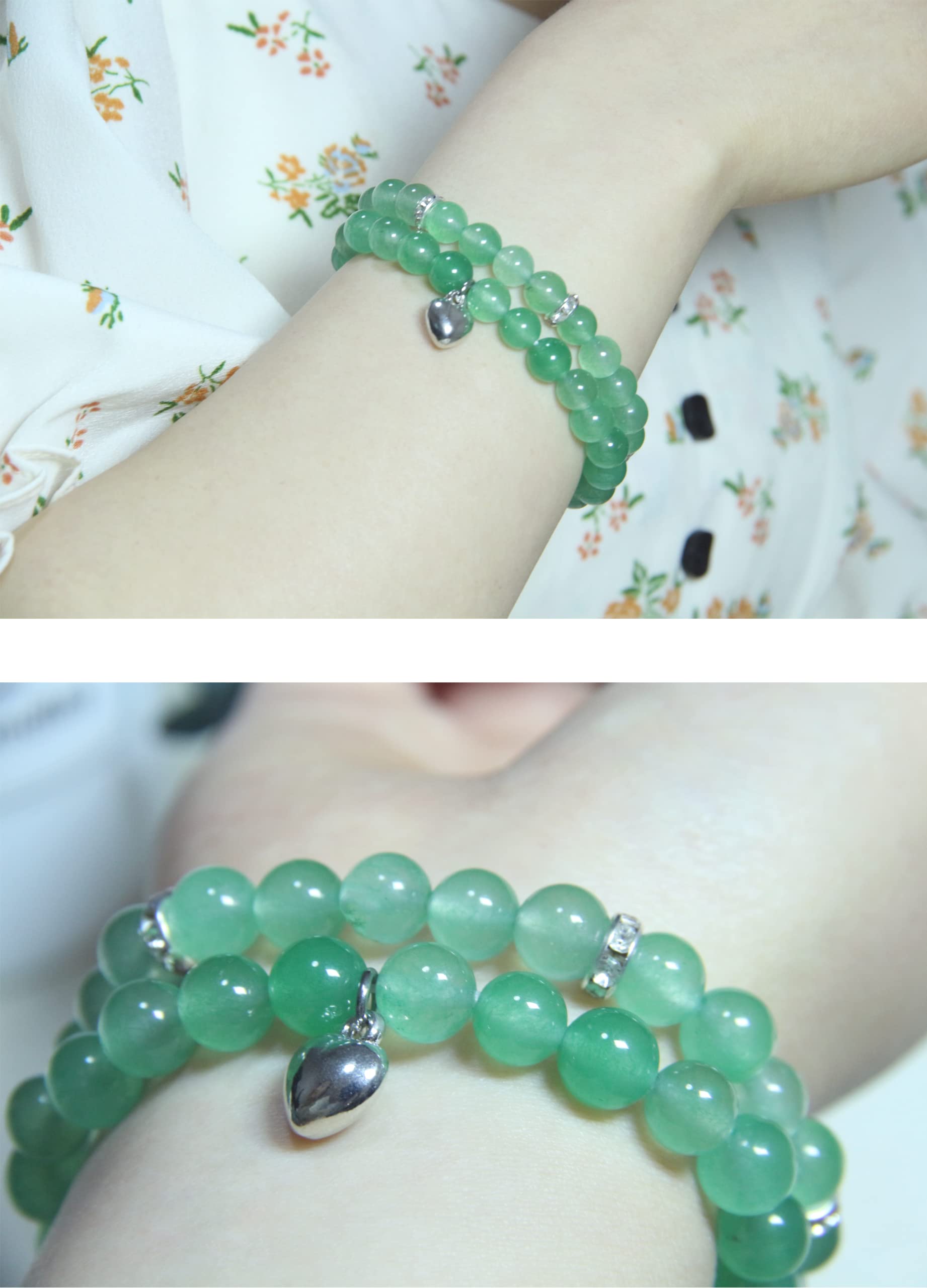 Healing Bracelets for Women - 8mm Green Aventurine Crystal Bracelet with Natural Stone Beads for Stress Relief, Yoga & Meditation | Spiritual Wellness Jewelry, Get Well Soon Gift for Her | Perfect for Daily Wear, Energy Healing & Positive Vibes