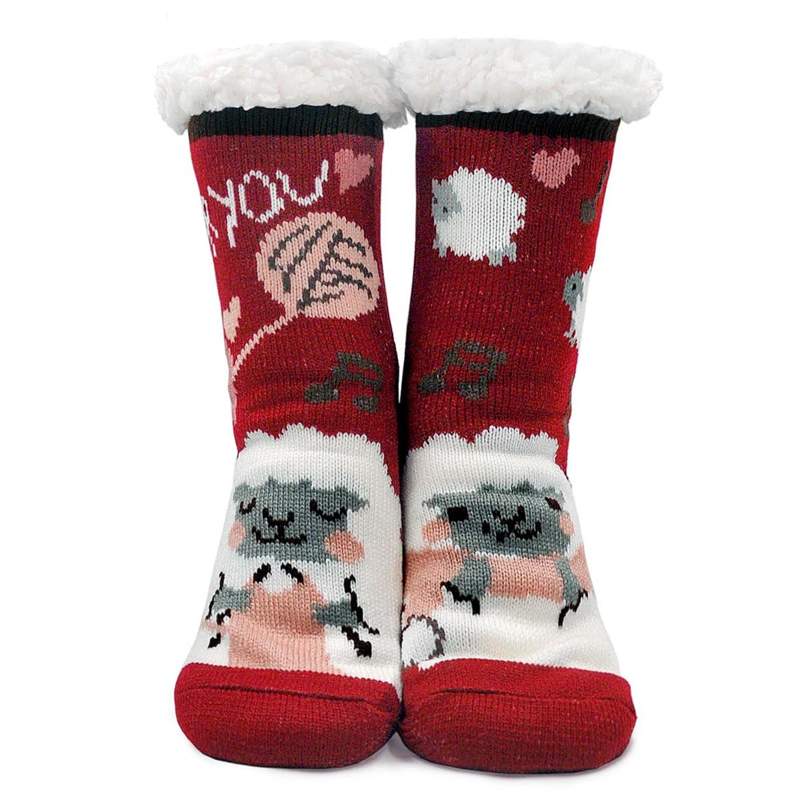ZAKASA Non-Slip Fuzzy Socks for Women - Warm Winter Grip Slipper Socks, Soft Thick Fluffy Cozy Socks - Perfect Christmas Gift for Indoor, Outdoor & Home Wear