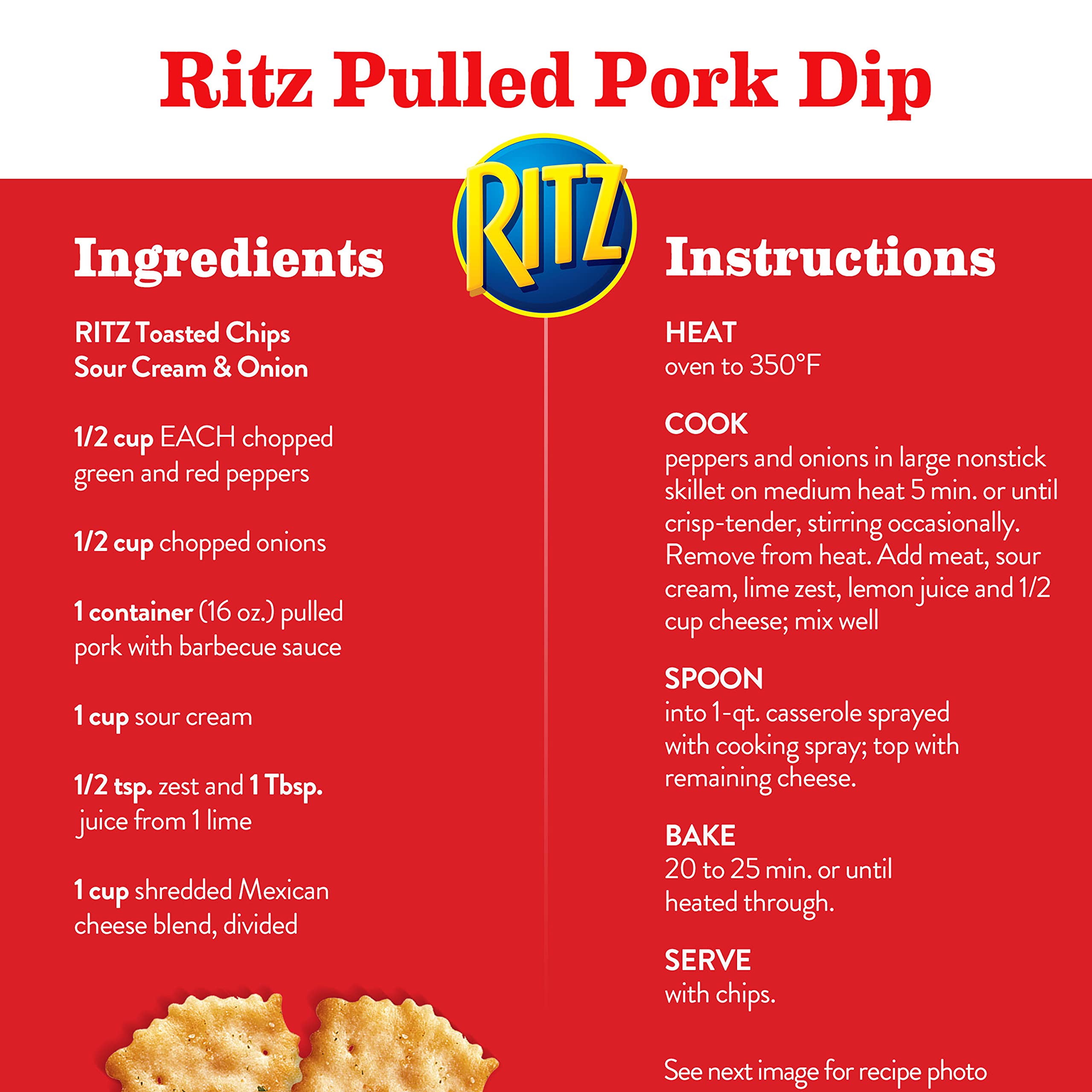 RITZ Toasted Chips Sour Cream and Onion Crackers - 6 Pack (8.1 oz Bags) | Bulk Party Snacks for Gatherings, Movie Nights & Office Break Rooms | Crunchy & Flavorful Baked Snack Chips