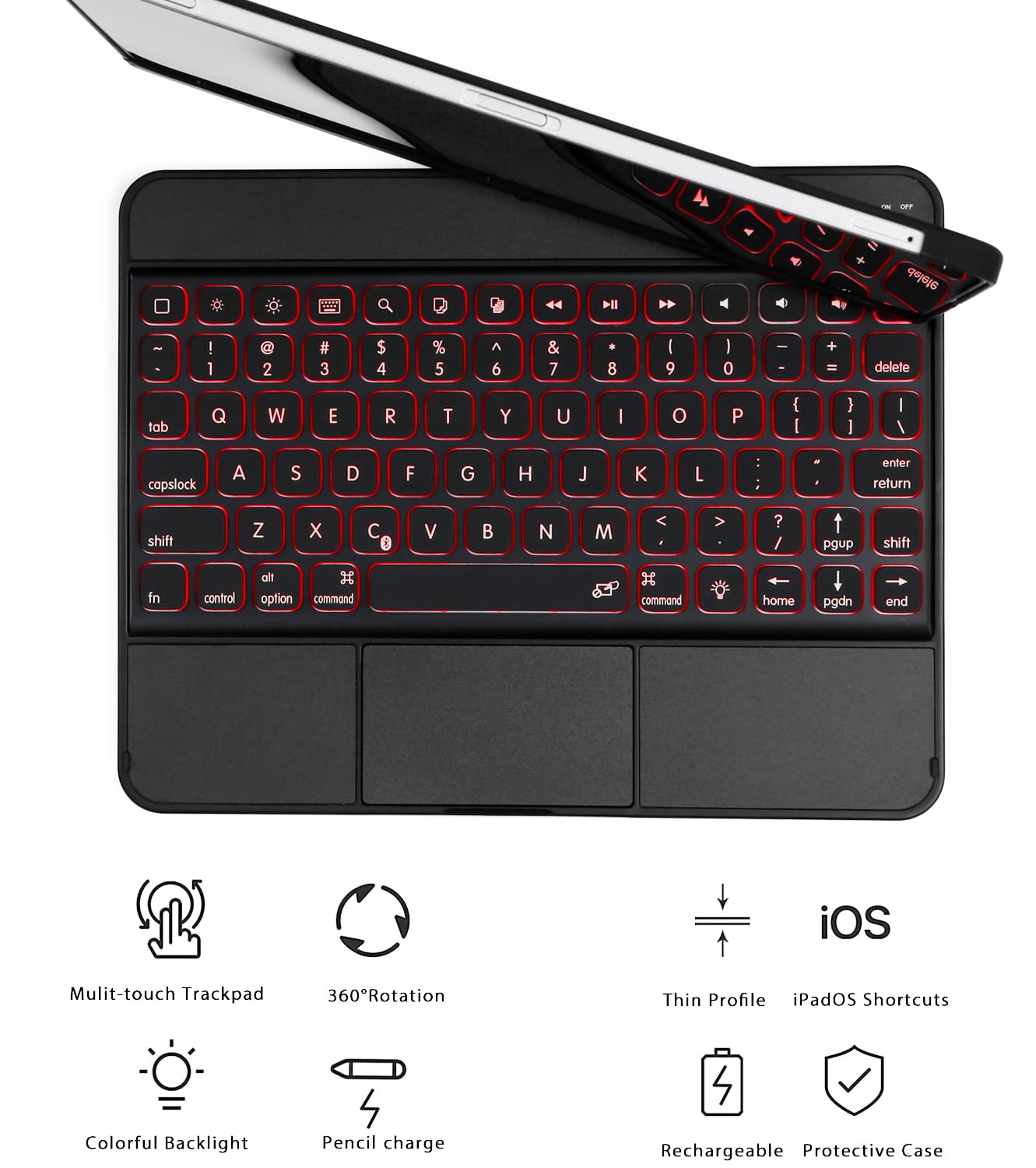 Premium Keyboard Case for iPad Air 11 inch (M3 2025/M2 2024) & iPad Pro 11-inch (4th/3rd/2nd/1st Gen) with Multi-Touch Backlit Touchpad | 360° Rotating Stand | Slim & Lightweight Design | Perfect for Work, Study & Travel