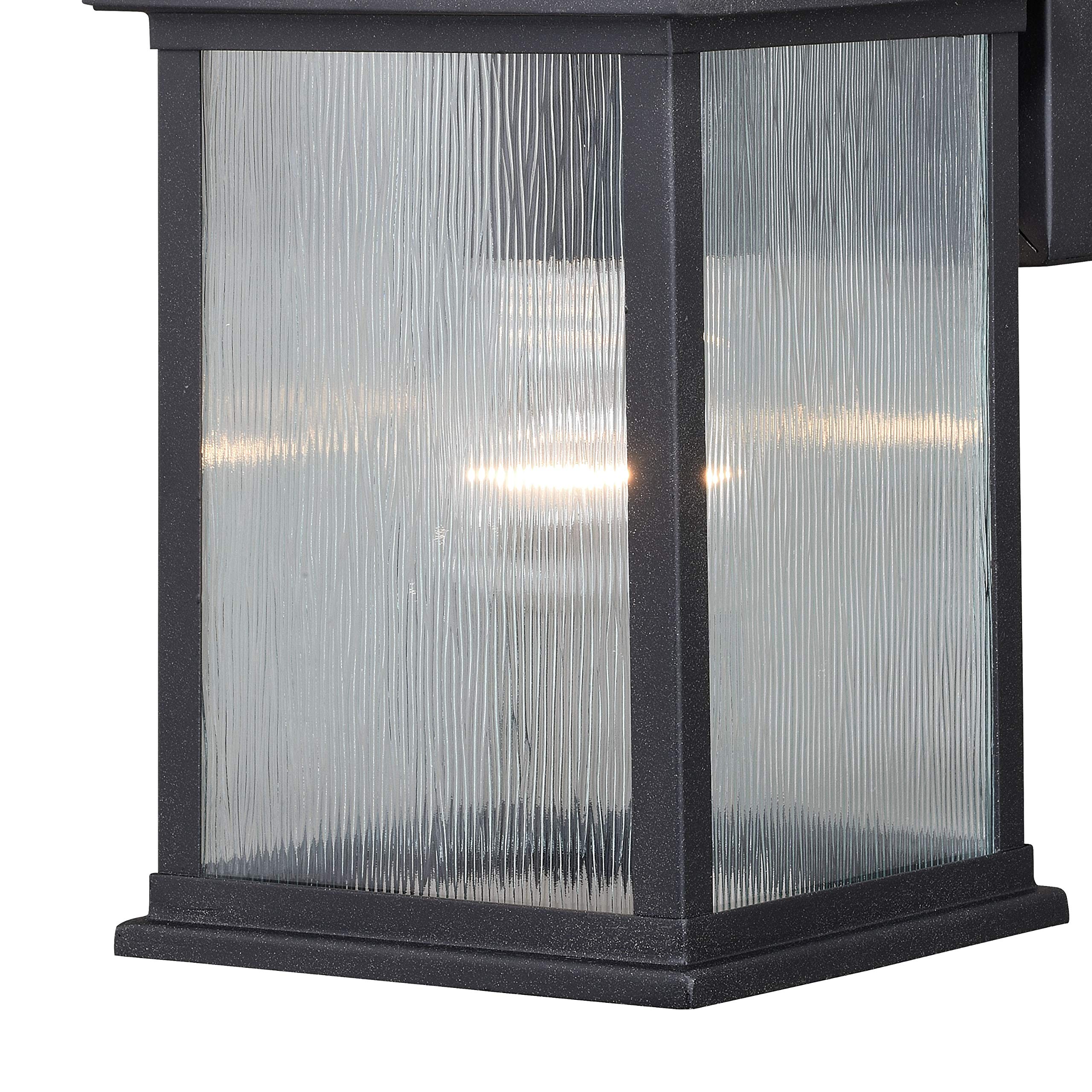 VAXCEL Cambridge 1-Light Dusk to Dawn Outdoor Wall Lantern with Clear Glass - Bronze Finish for Porch, Patio, and Garden Lighting