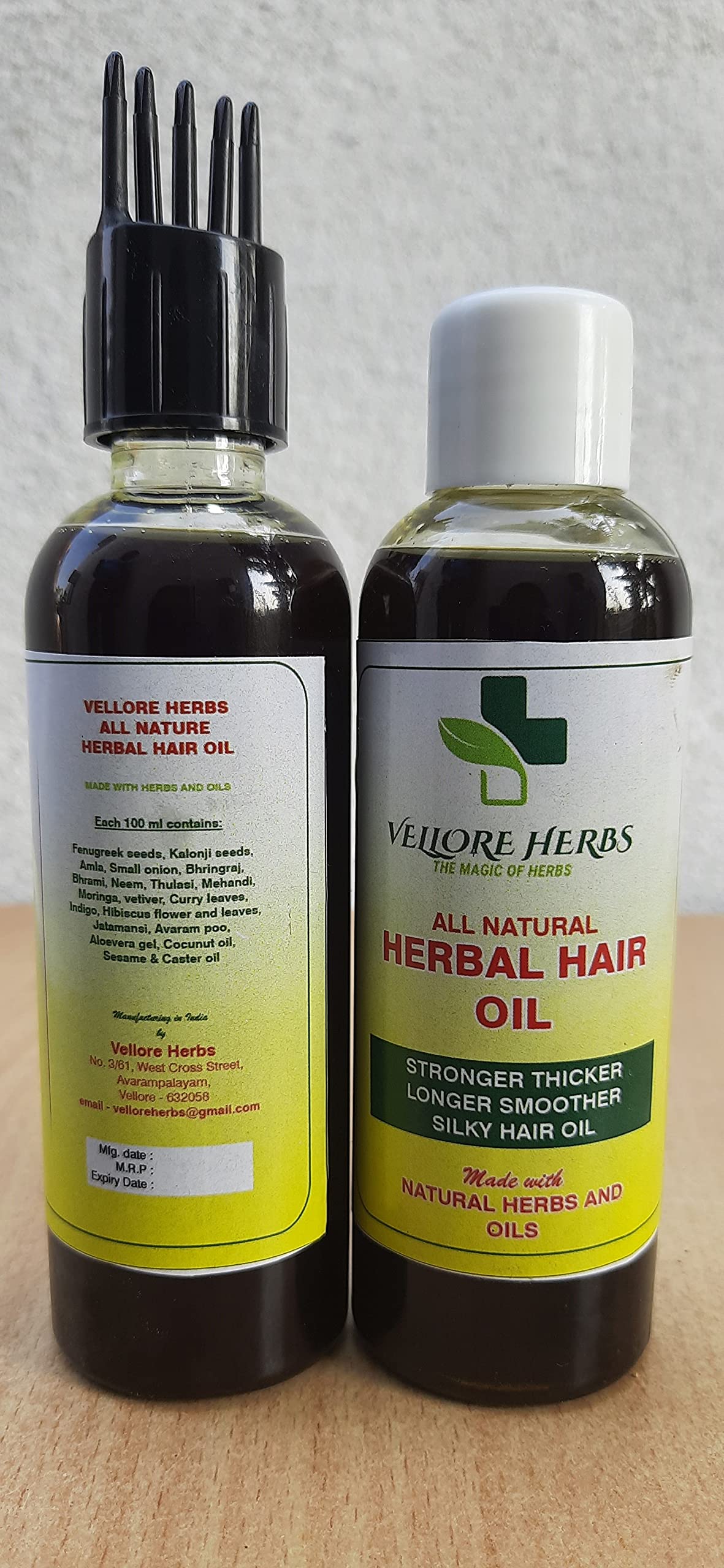 VELLORE HERBS Herbal Hair Oil for Hair Growth & Scalp Care - Natural Ayurvedic Treatment for Dry, Damaged Hair - Perfect for Daily Use & Hair Spa
