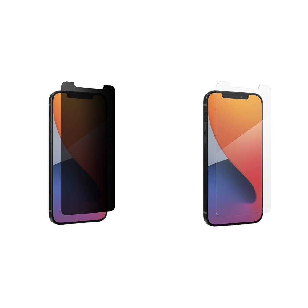 ZAGG InvisibleShield Glass Elite Privacy+ & VisionGuard+ Screen Protector for iPhone 12 Pro Max - Anti-Spy Tempered Glass with Blue Light Filter - Perfect for Office, Travel & Privacy Protection (200106675)