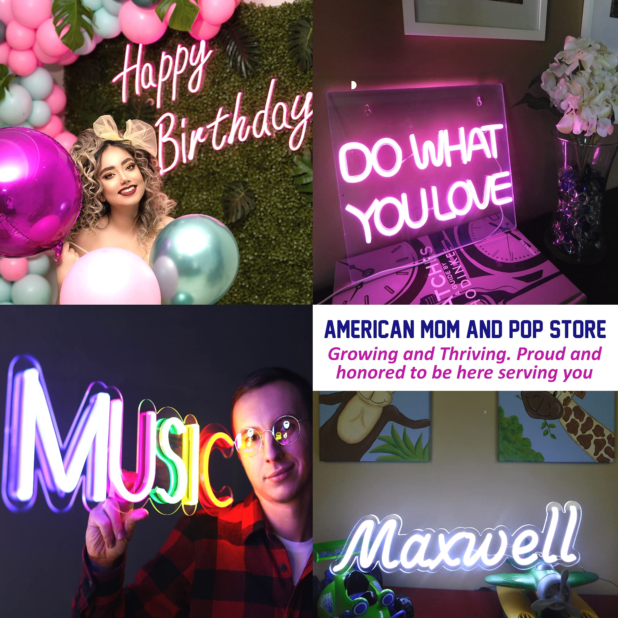 Custom LED Neon Signs for Bedroom & Bar Decor - Personalized Name Signs with 20