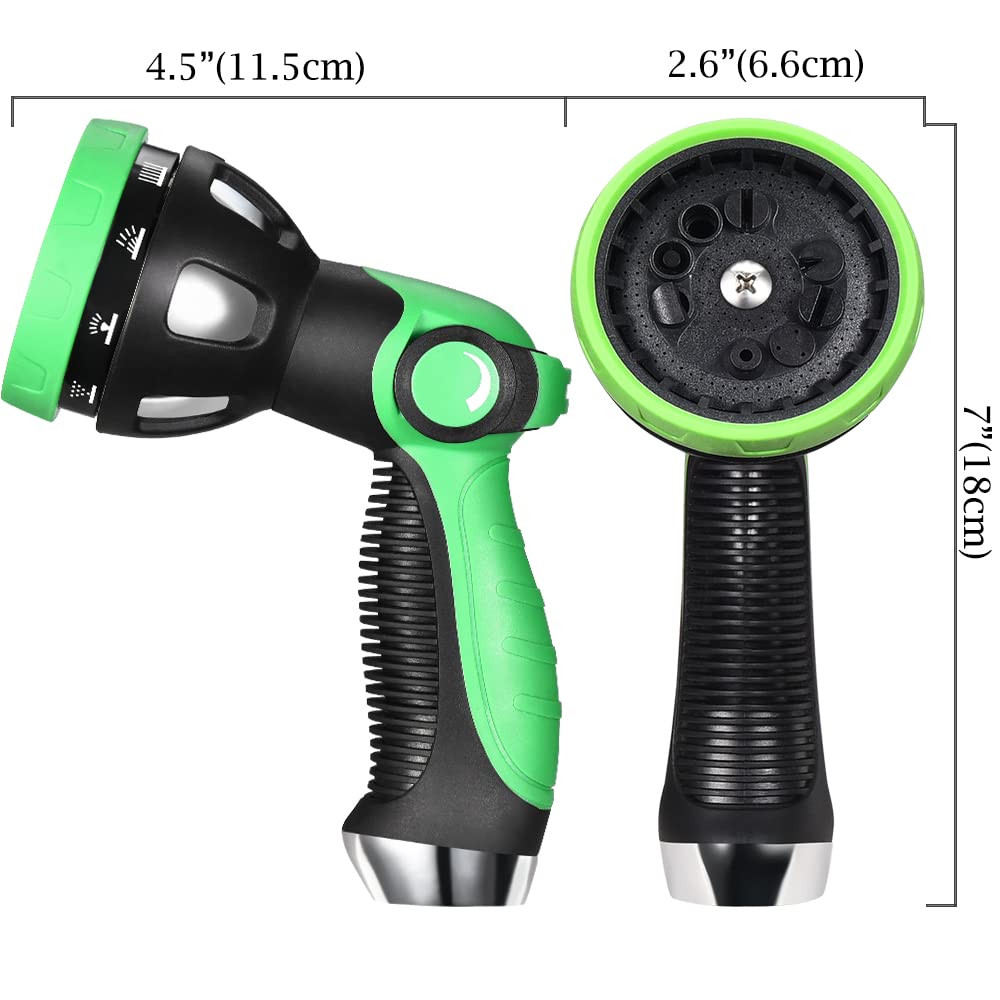 Metal Garden Hose Nozzle - 10 Adjustable Spray Patterns for Watering, Cleaning & Car Washing