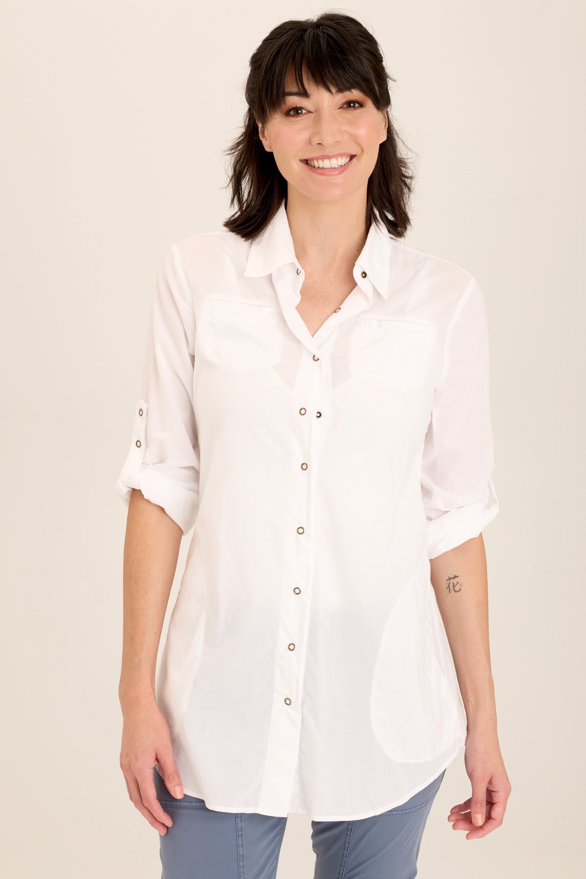 Women's Soft Voile Button Down Blouse - Comfortable & Breathable Shirt for Work, Office & Casual Wear | Elegant Reporter Style Top for Professional & Everyday Outfits