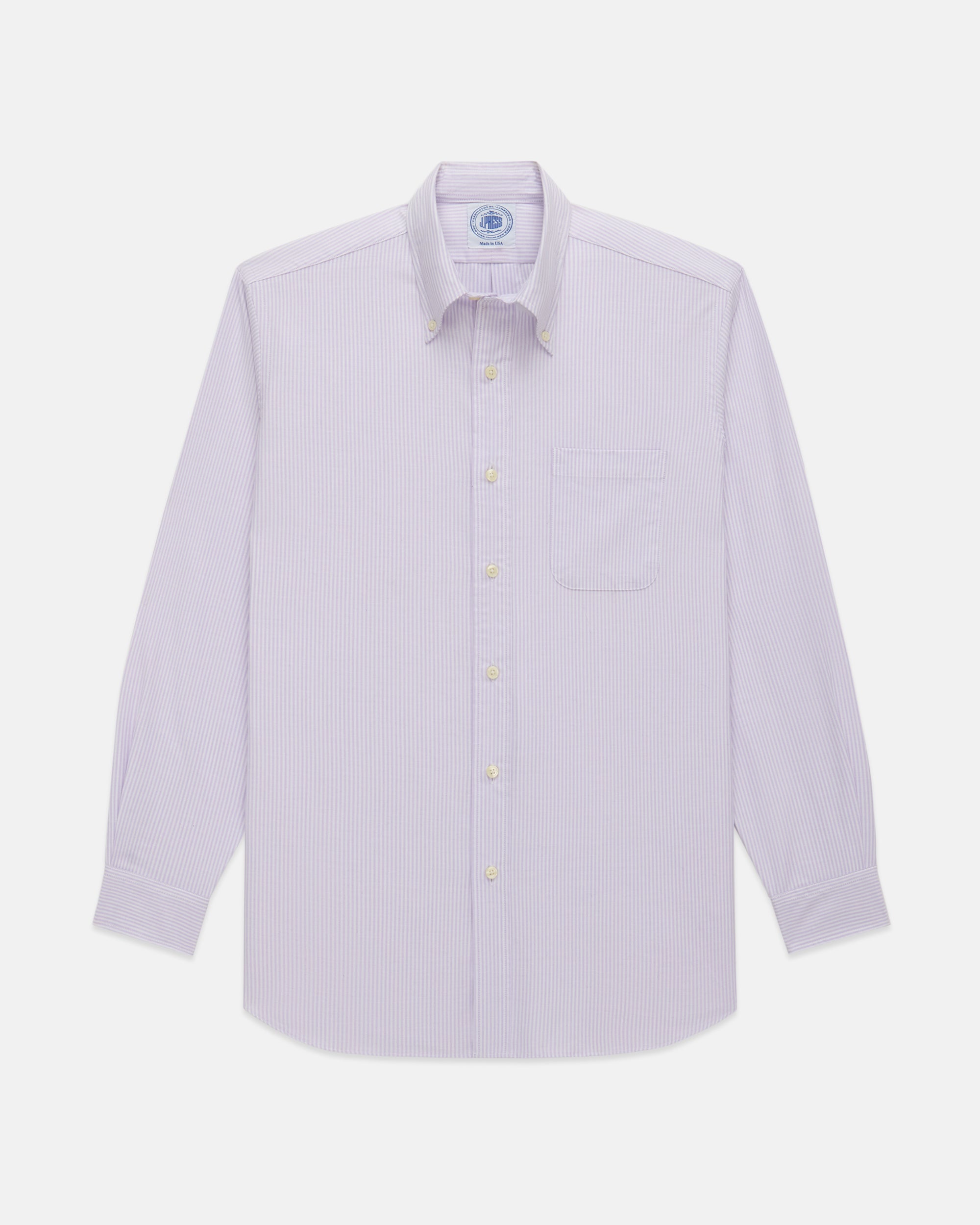 Classic University Stripe Oxford Cloth Dress Shirt for Men - Formal & Business Casual Wear - Perfect for Office, Interviews, and Special Occasions