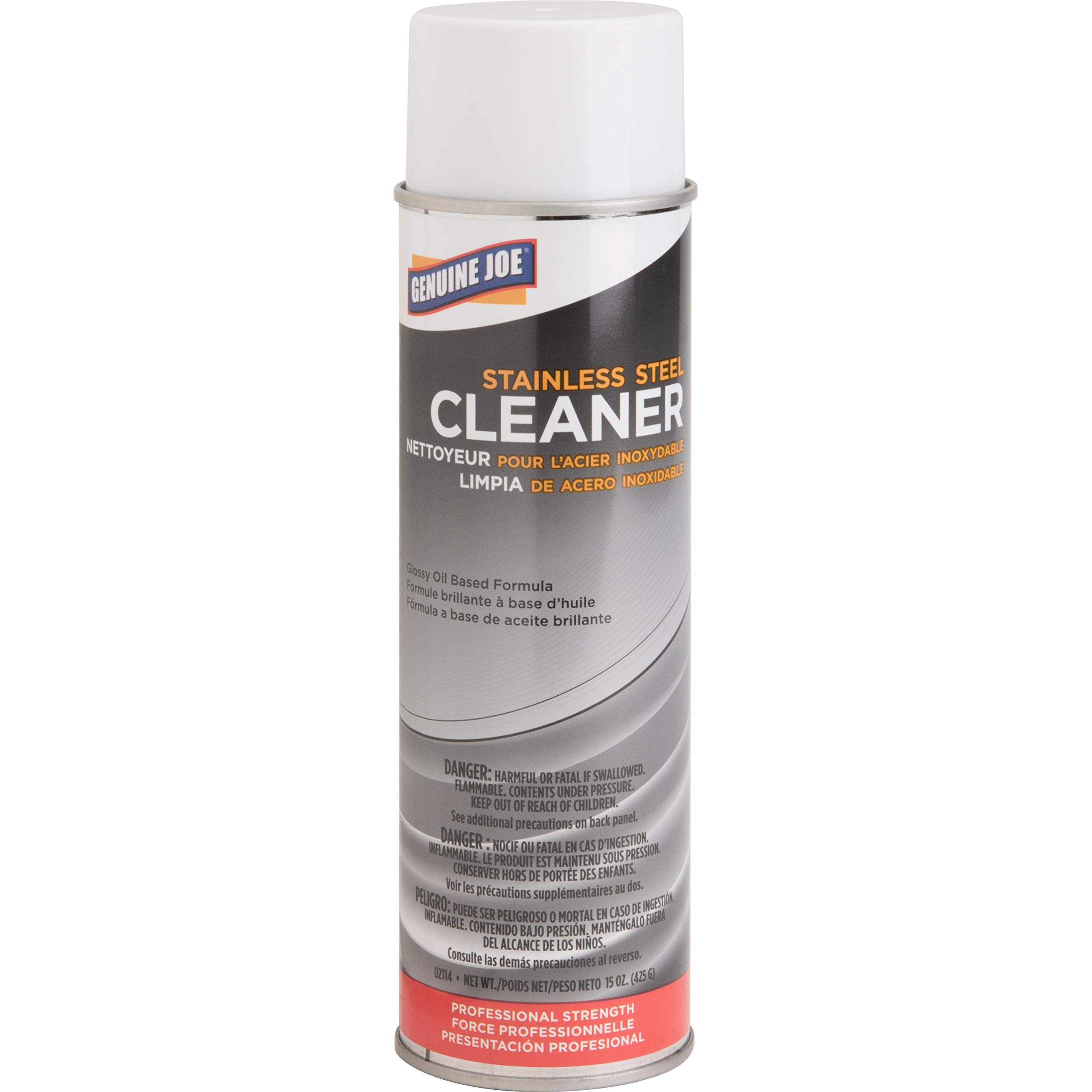 Genuine Joe GJO02114 Stainless Steel Cleaner & Polish - 15oz Bottle | Safe for Appliances, Sinks & Countertops | Shine & Protect Stainless Steel Surfaces